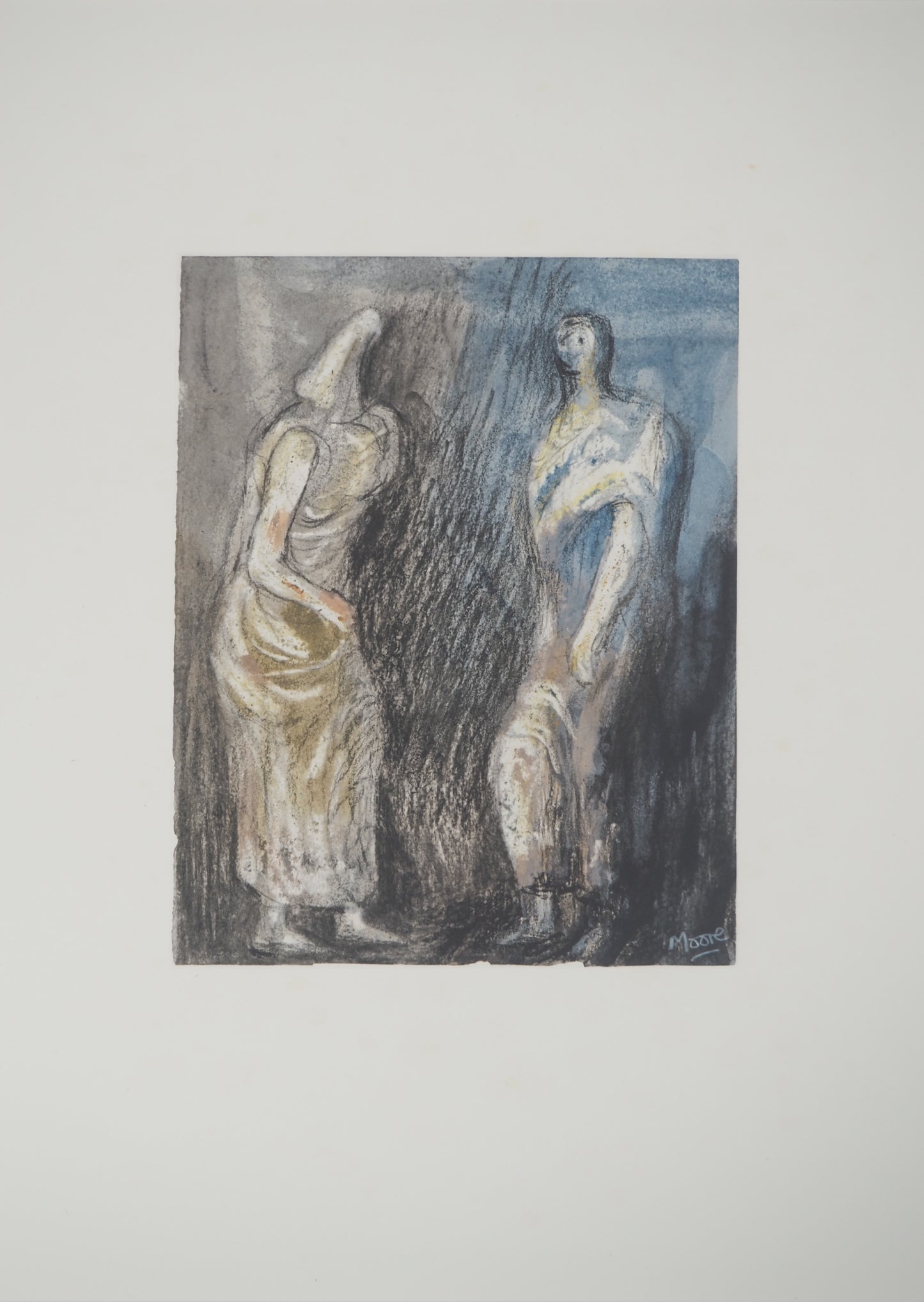 Henry MOORE : Le couple amoureux - Lithographie signée