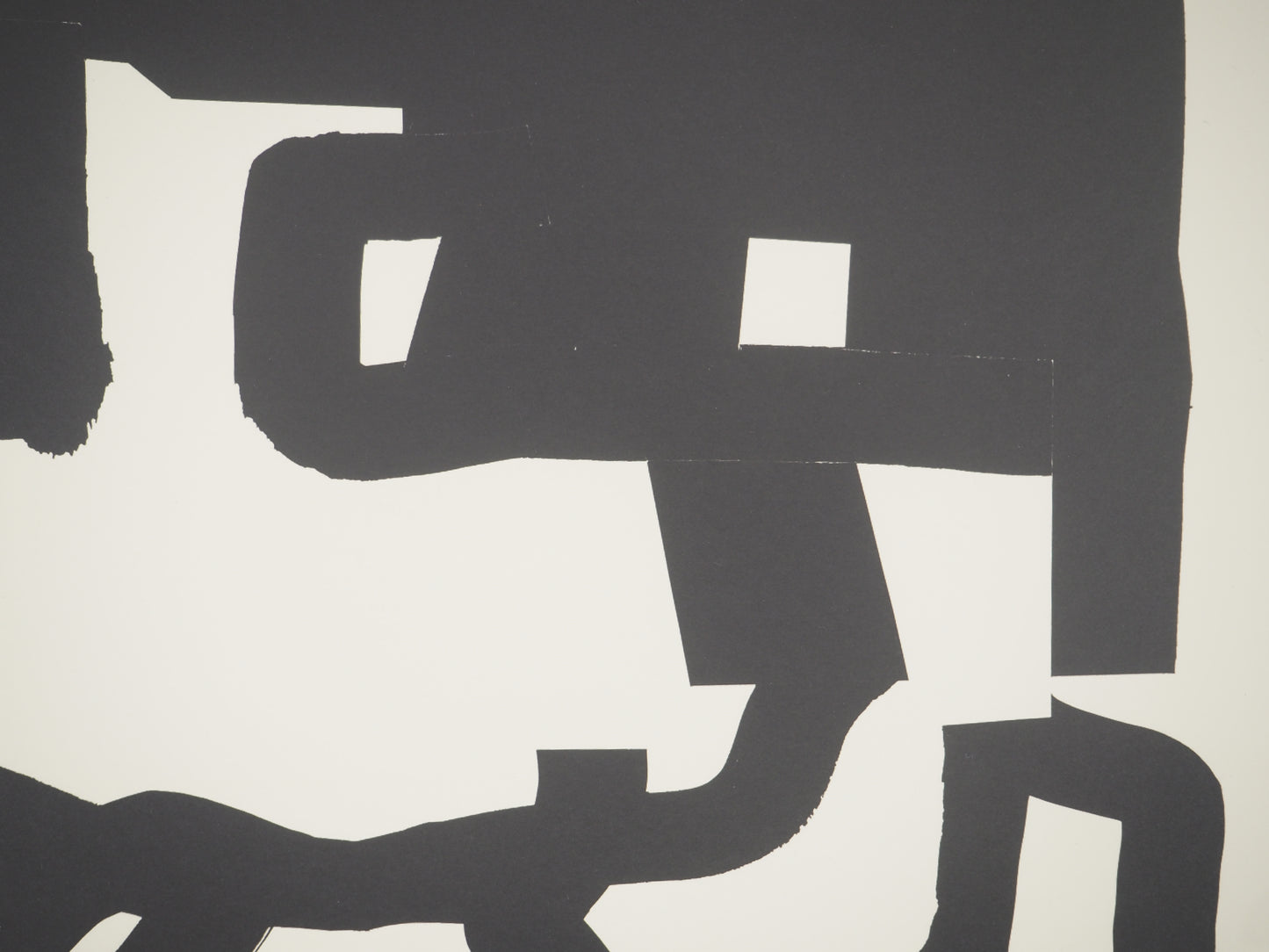 Eduardo CHILLIDA : Abstraction en noir et blanc - Lithographie signée