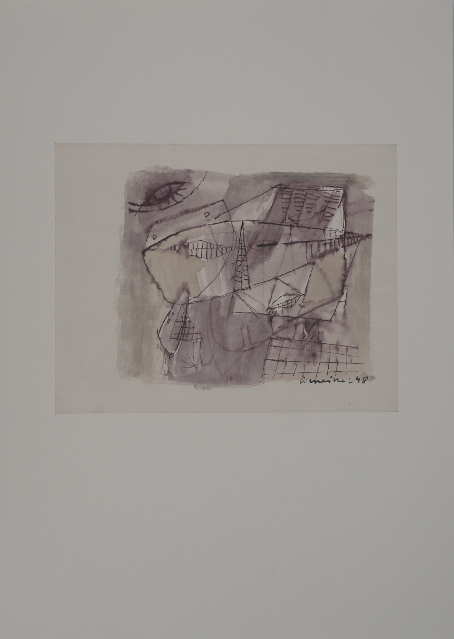 Guillaume CORNEILLE : Le miroir - Lithographie signée