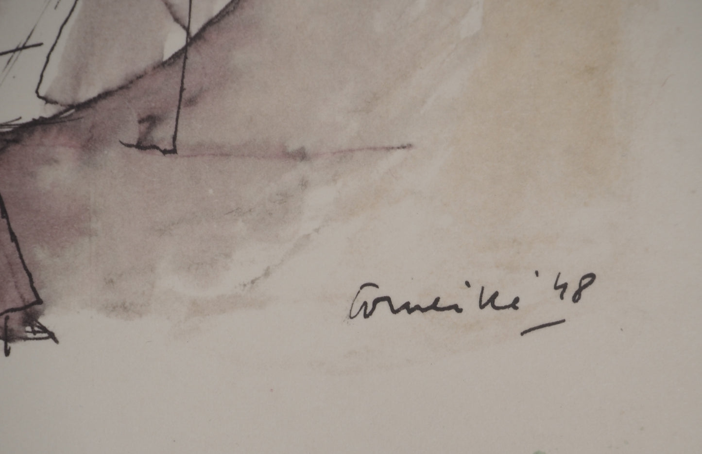 Guillaume CORNEILLE : Tête pensive - Lithographie signée