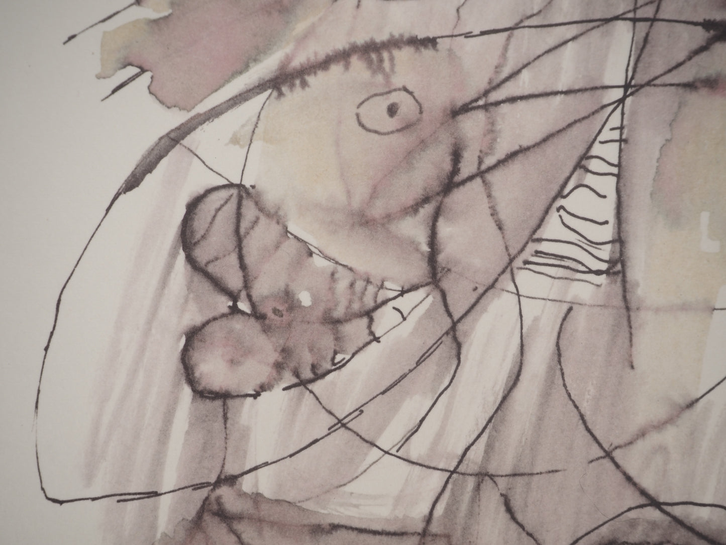 Guillaume CORNEILLE : Tête pensive - Lithographie signée