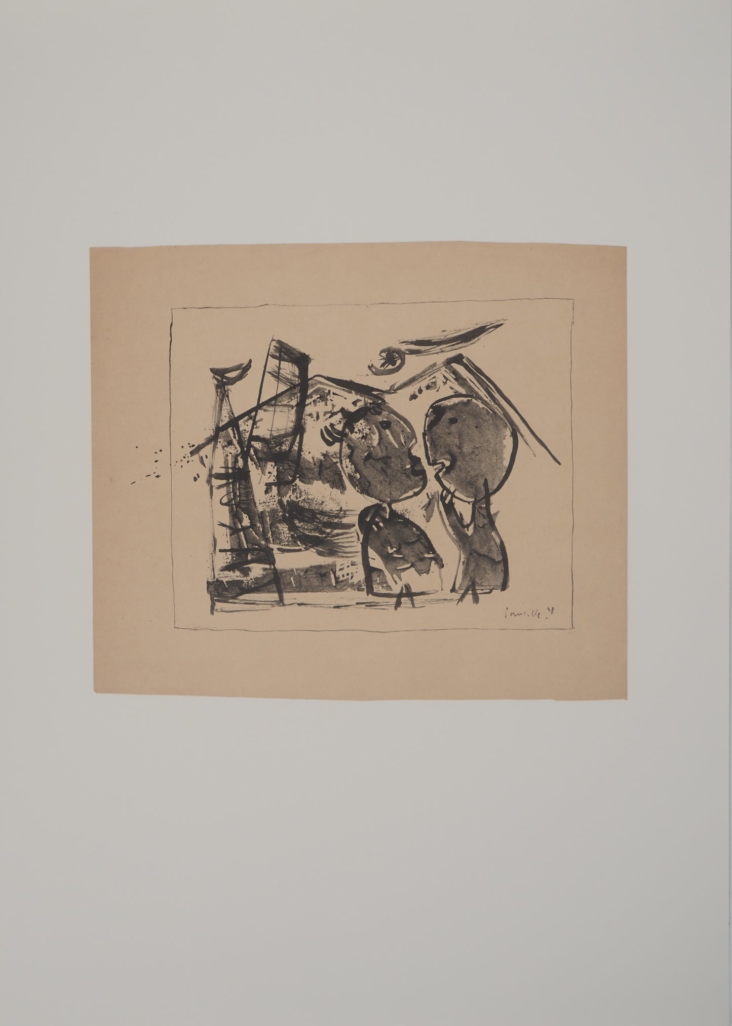 Guillaume CORNEILLE : Les terrils - Lithographie signée