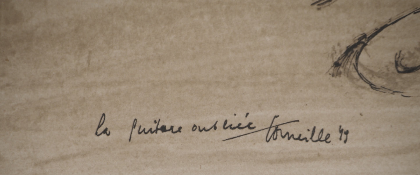 Guillaume CORNEILLE : La guitare oubliée - Lithographie signée