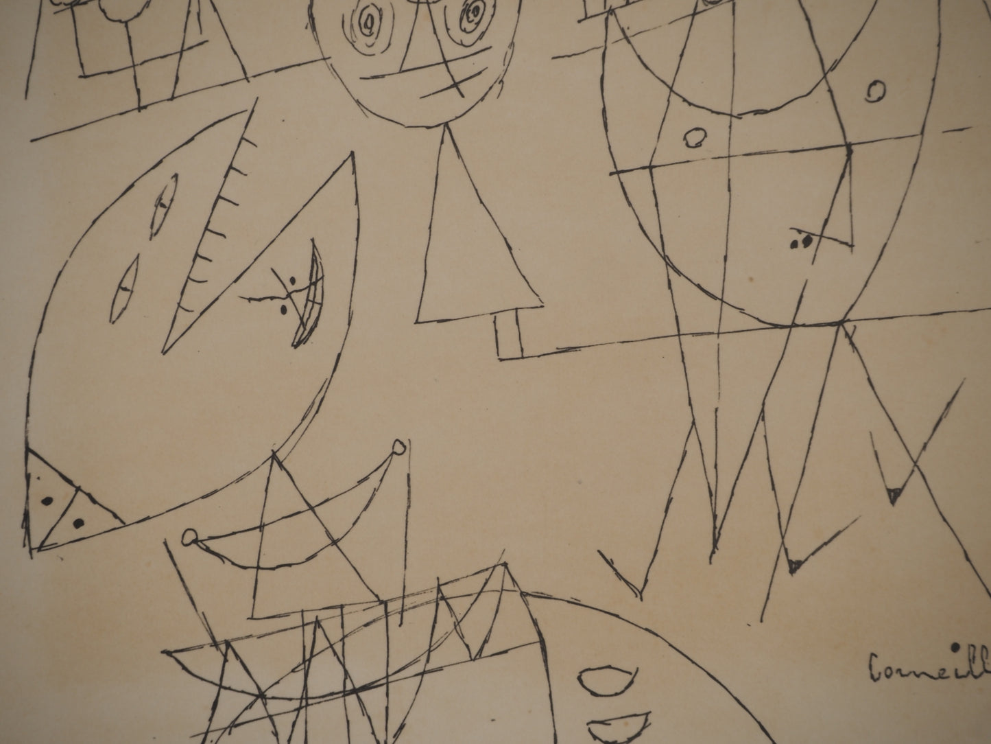 Guillaume CORNEILLE : La fête au port - Lithographie signée