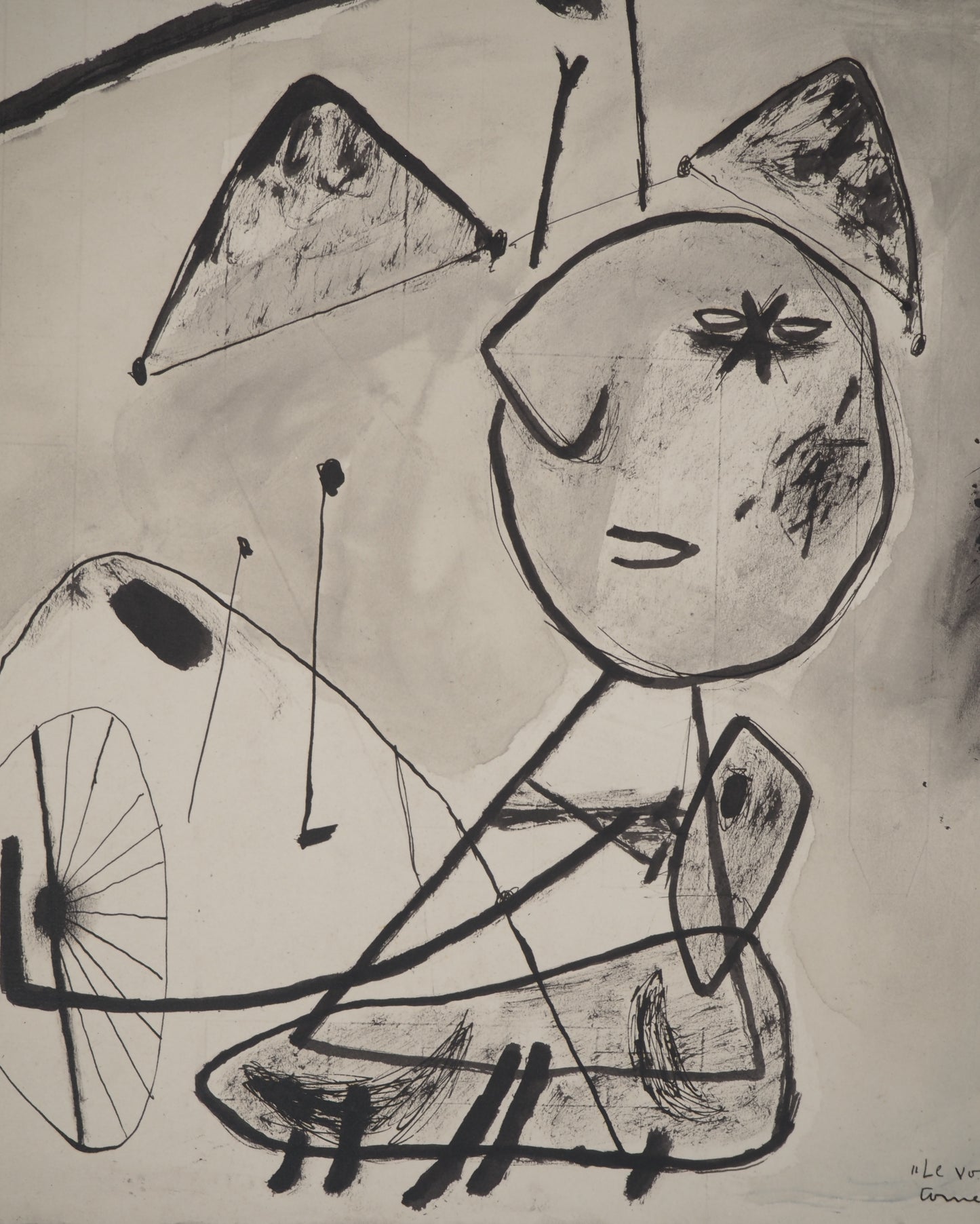 Guillaume CORNEILLE : Le voyageur - Lithographie signée