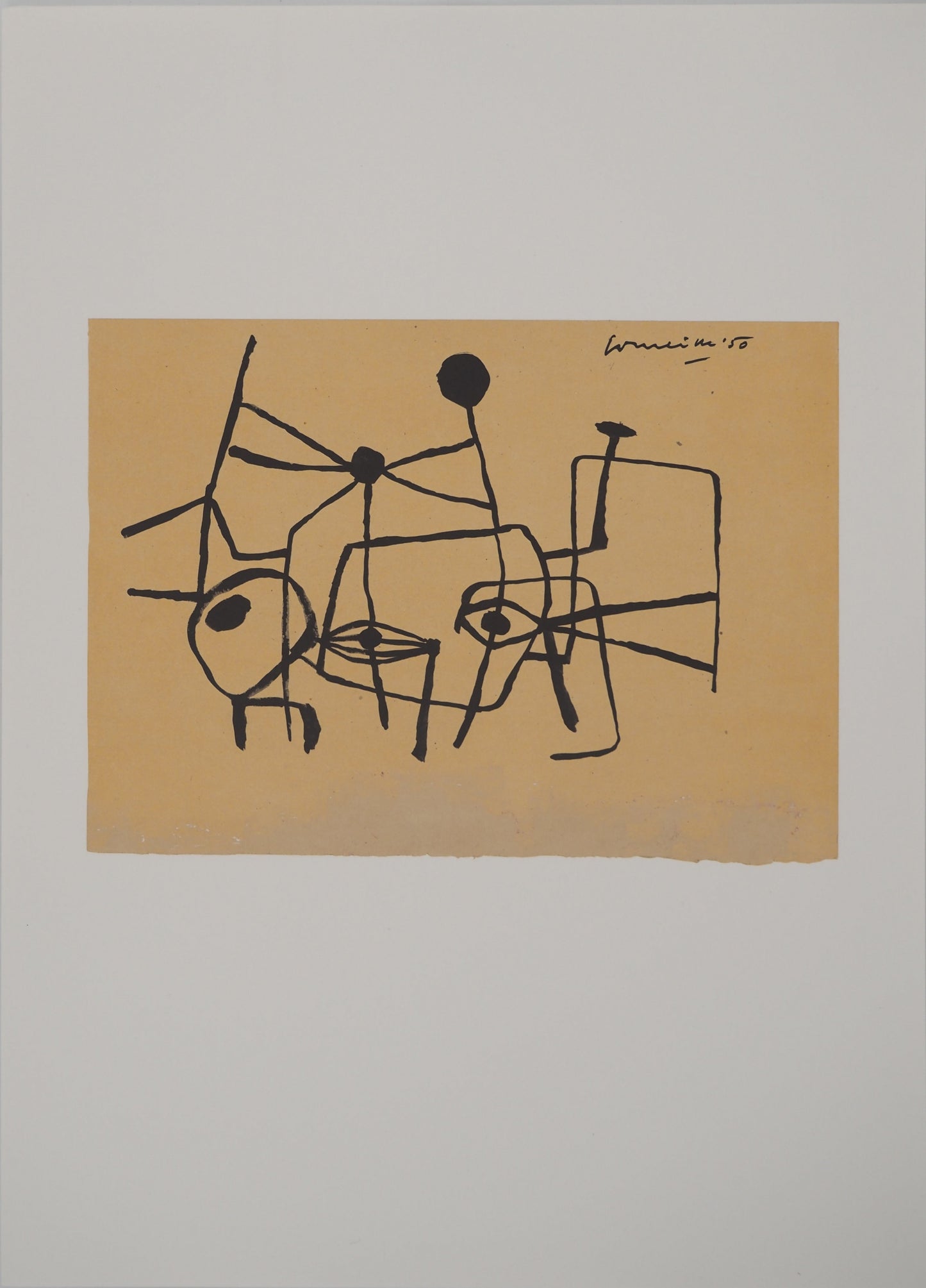 Guillaume CORNEILLE : Enfants et bicyclettes - Lithographie signée