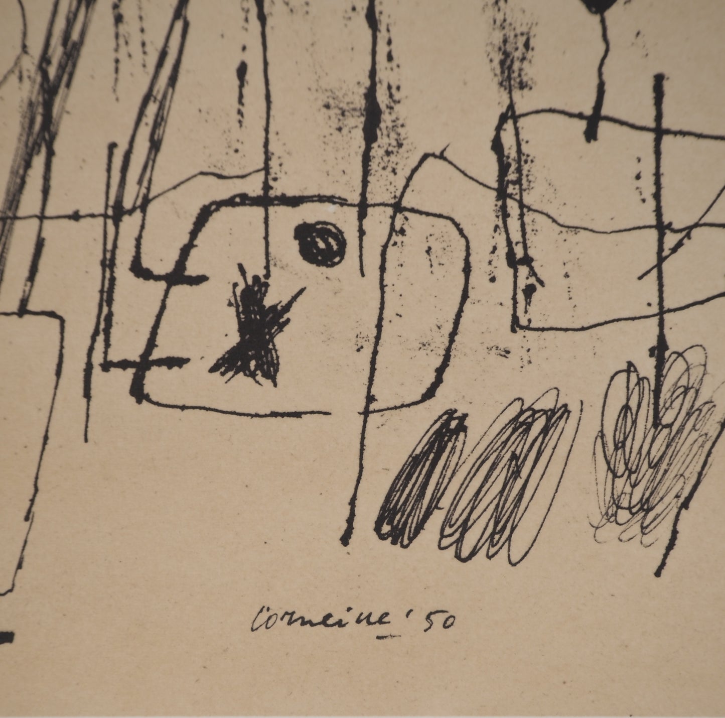 Guillaume CORNEILLE : Les joueurs - Lithographie signée