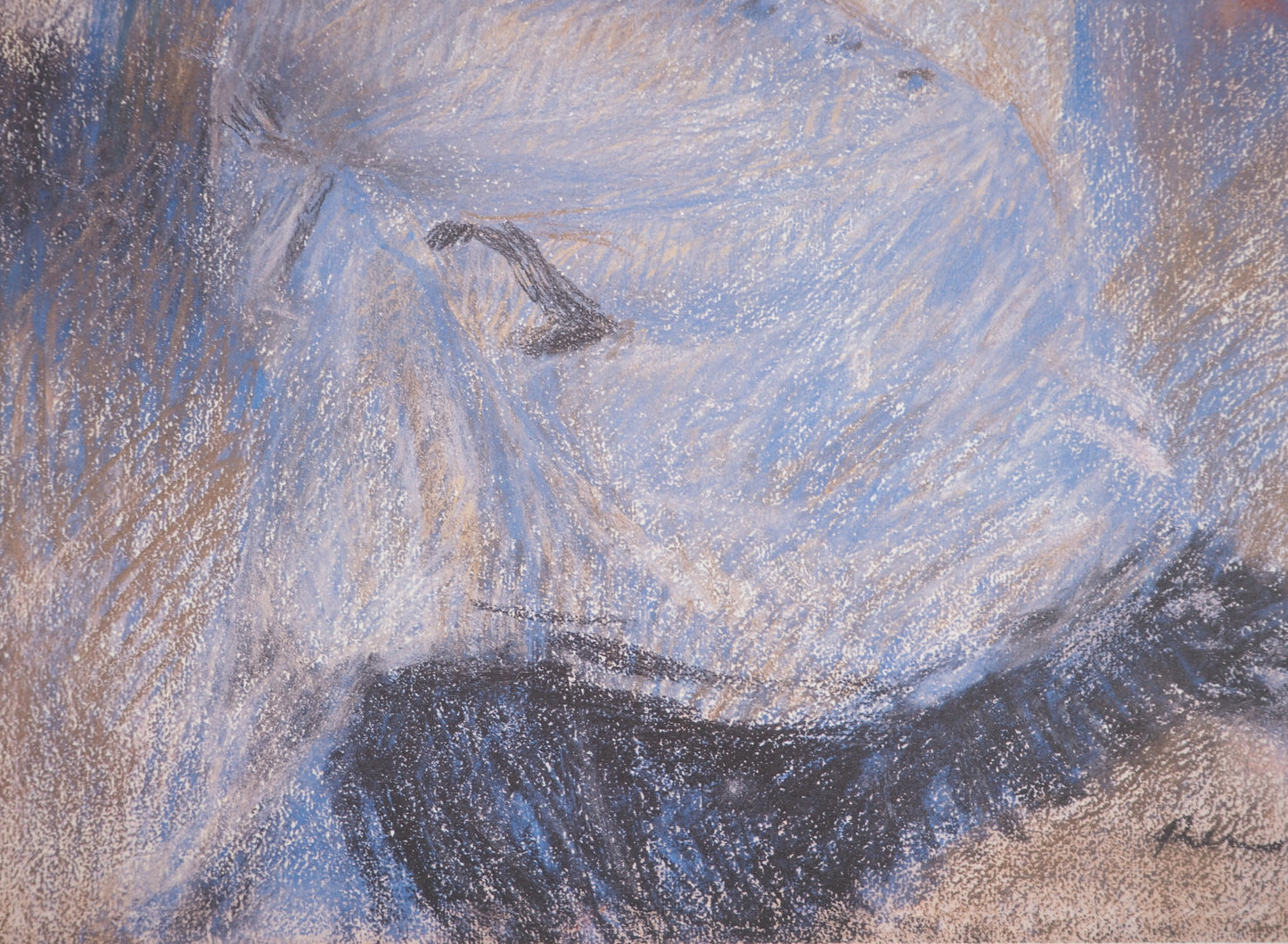 Pierre Auguste RENOIR : Jeune Femme en robe bleue - Lithographie signée