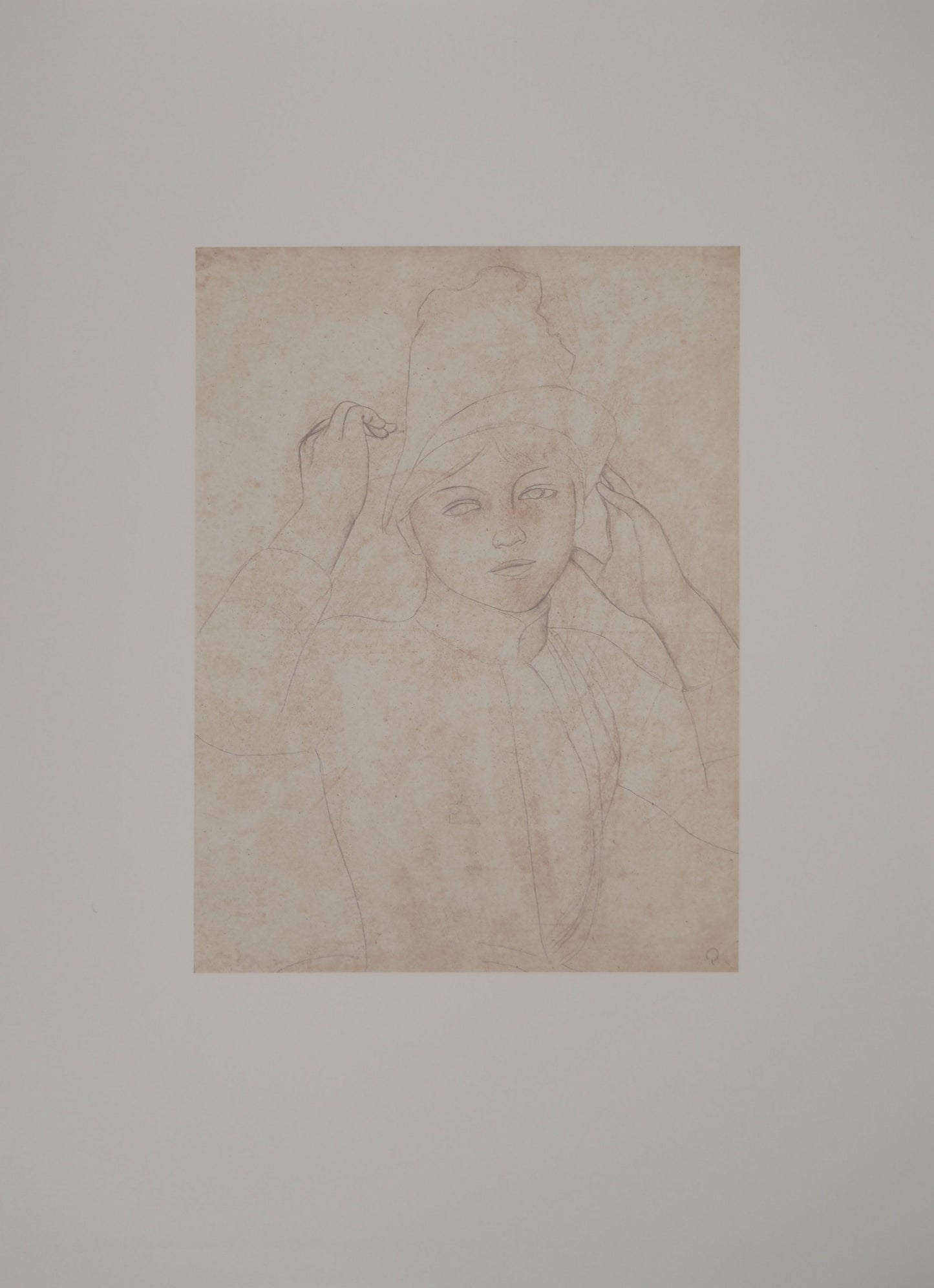 Pierre Auguste RENOIR : Jeune Femme au chapeau - Lithographie