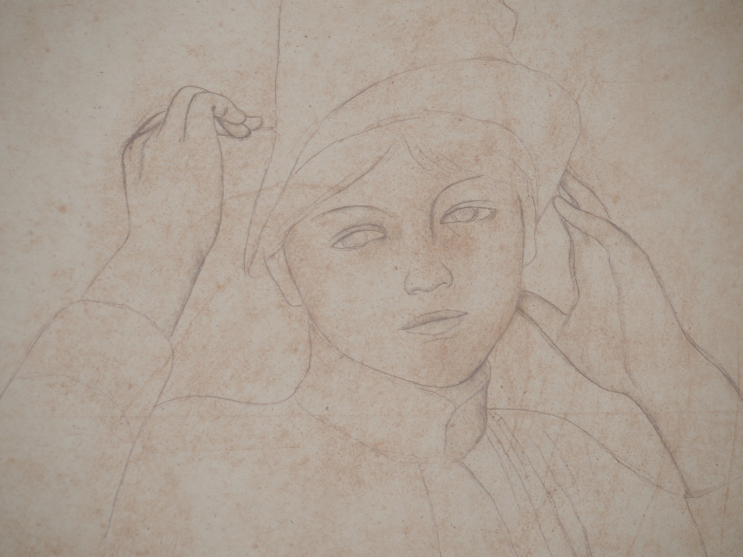 Pierre Auguste RENOIR : Jeune Femme au chapeau - Lithographie
