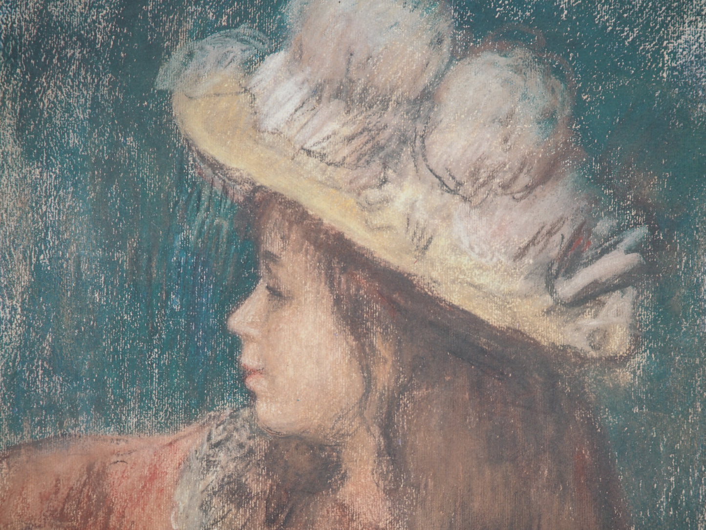 Pierre Auguste RENOIR : Jeune Fille au Chapeau blanc - Lithographie signée