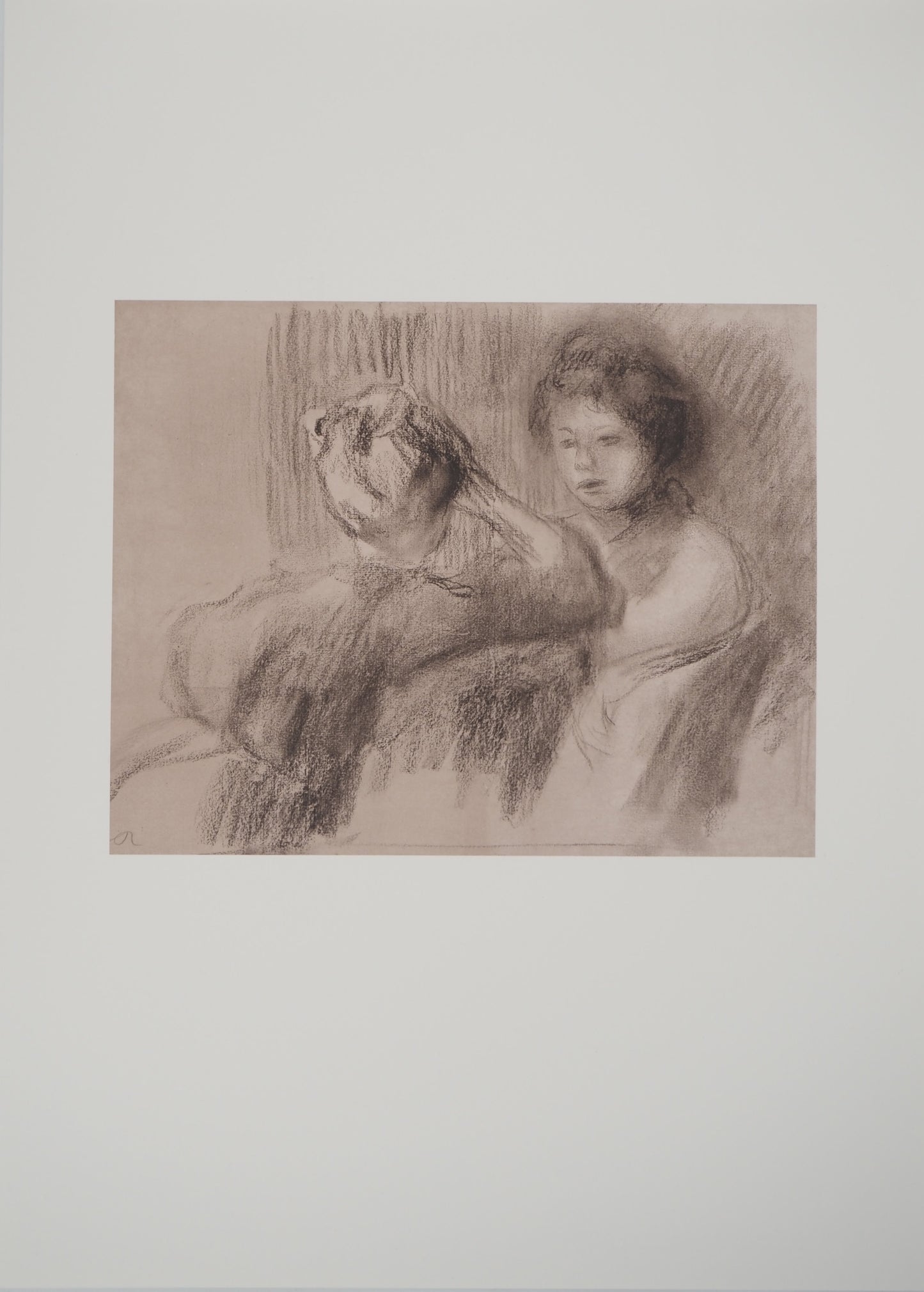 Pierre Auguste RENOIR : Conversation entre amies - Lithographie signée