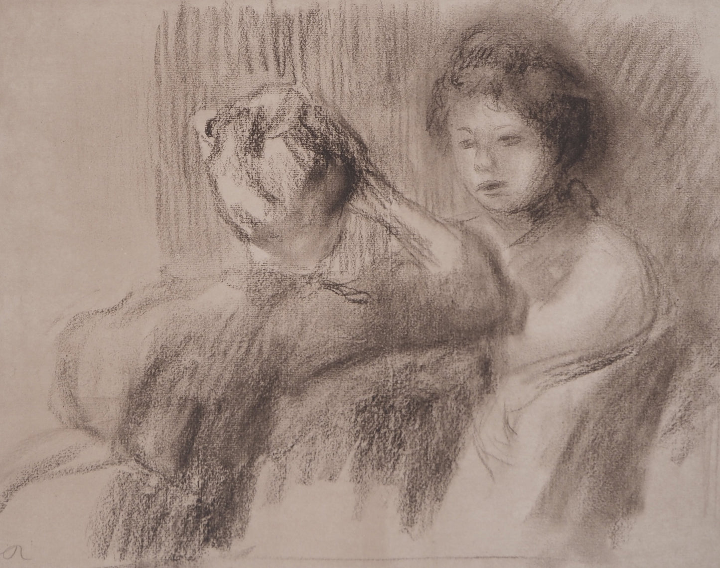 Pierre Auguste RENOIR : Conversation entre amies - Lithographie signée