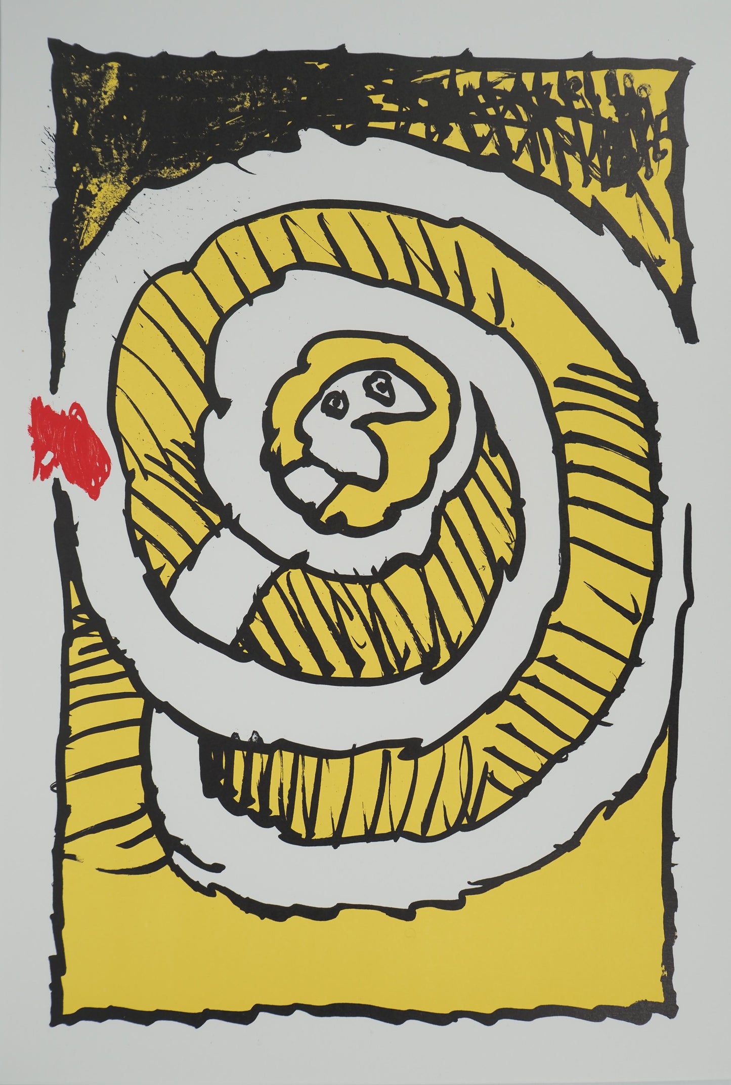 Pierre ALECHINSKY : Festival d'automne (Jaune) - Lithographie en couleurs