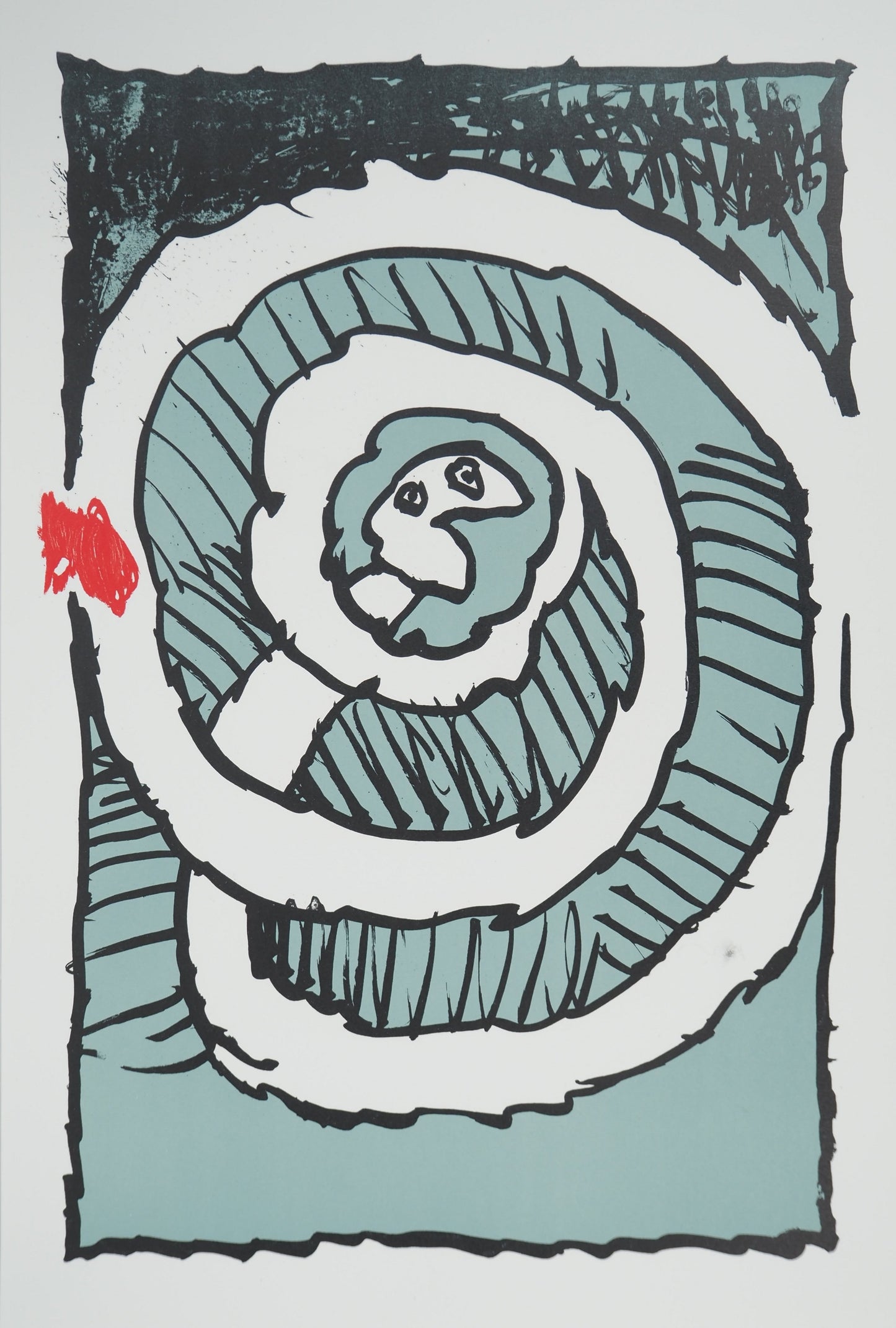 Pierre ALECHINSKY : Festival d'automne (Bleu) - Lithographie en couleurs