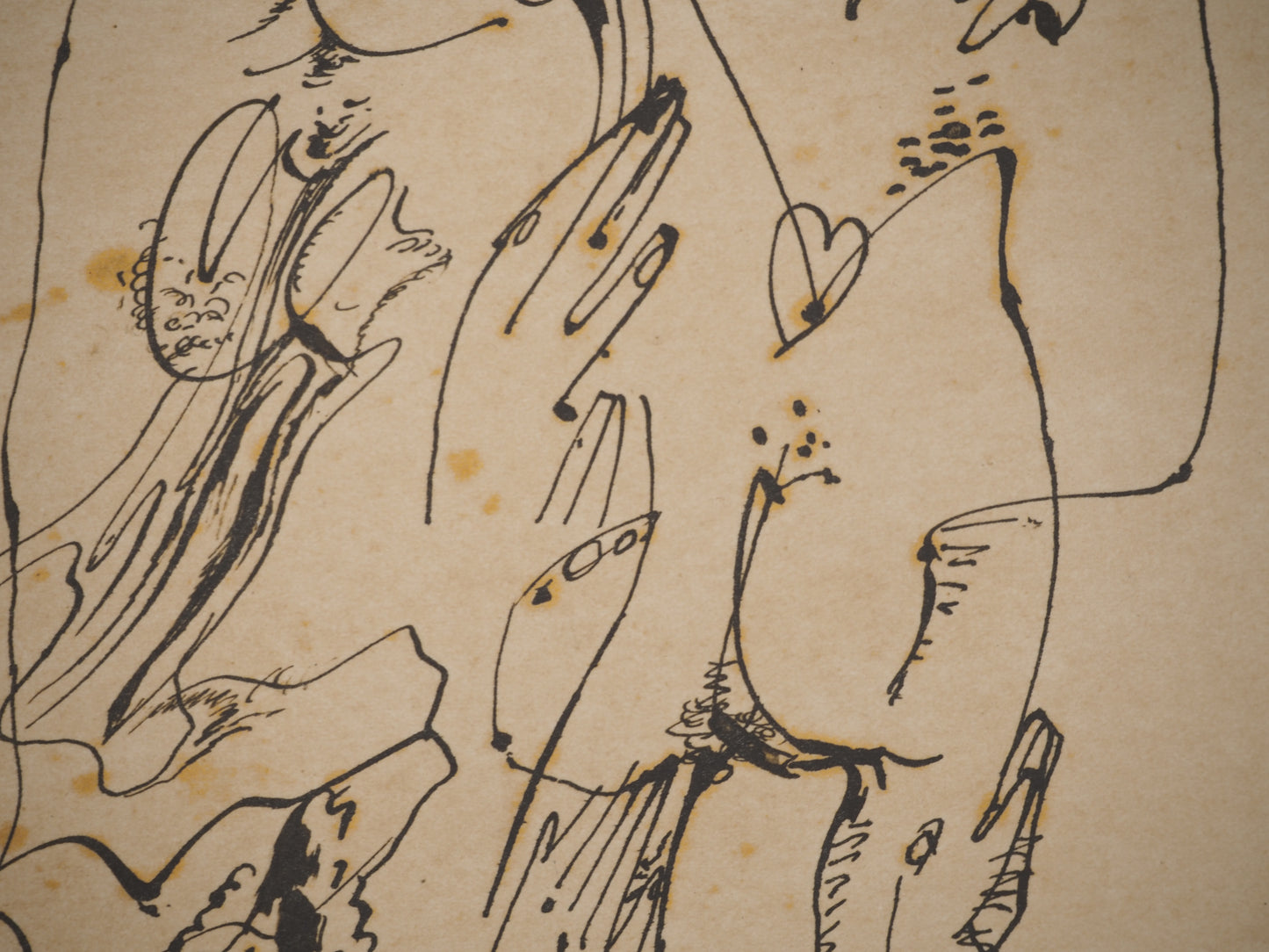 André MASSON : Dessin Abstrait - Lithographie