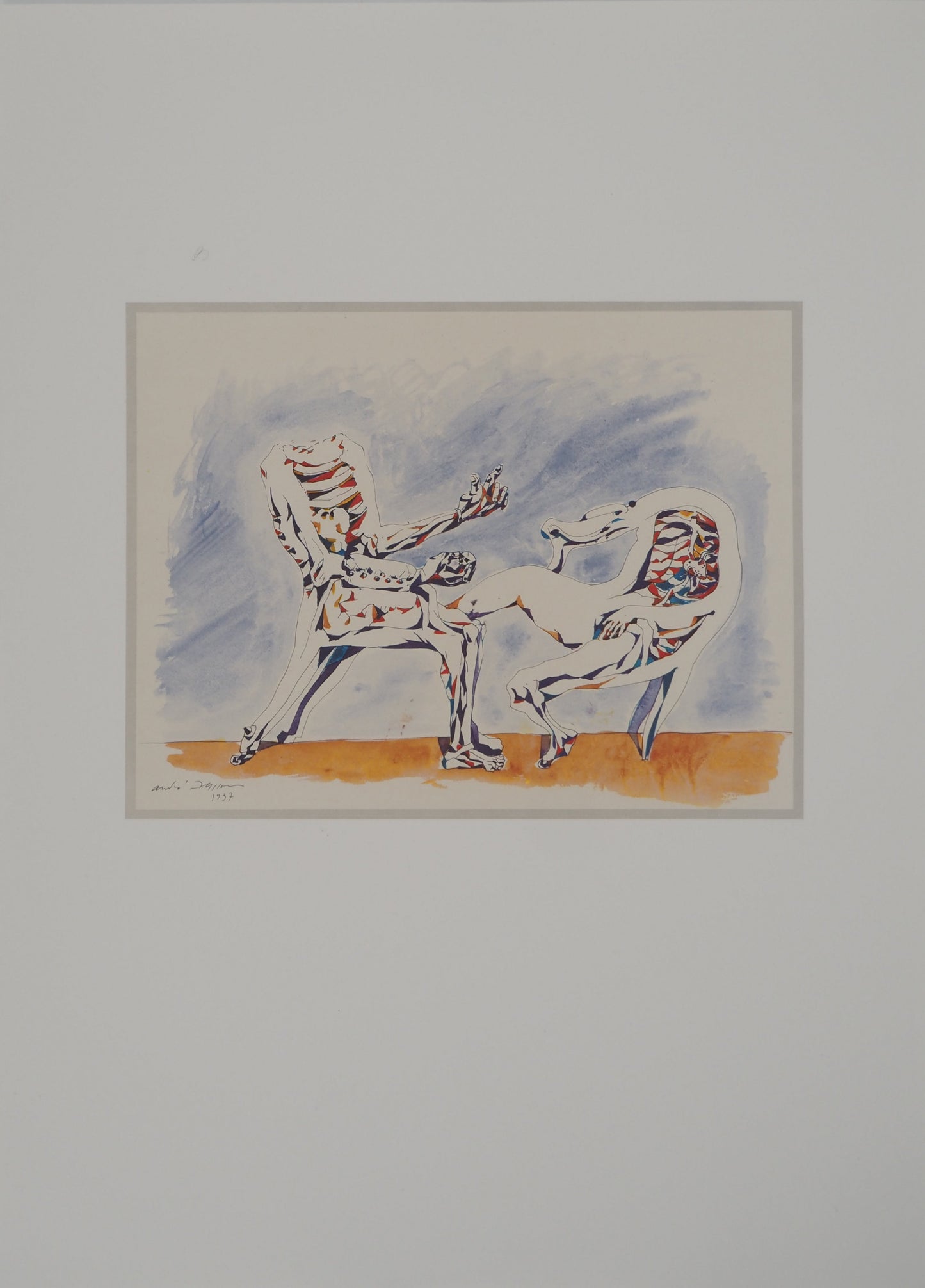 André MASSON : Conversation de meubles - Lithographie signée