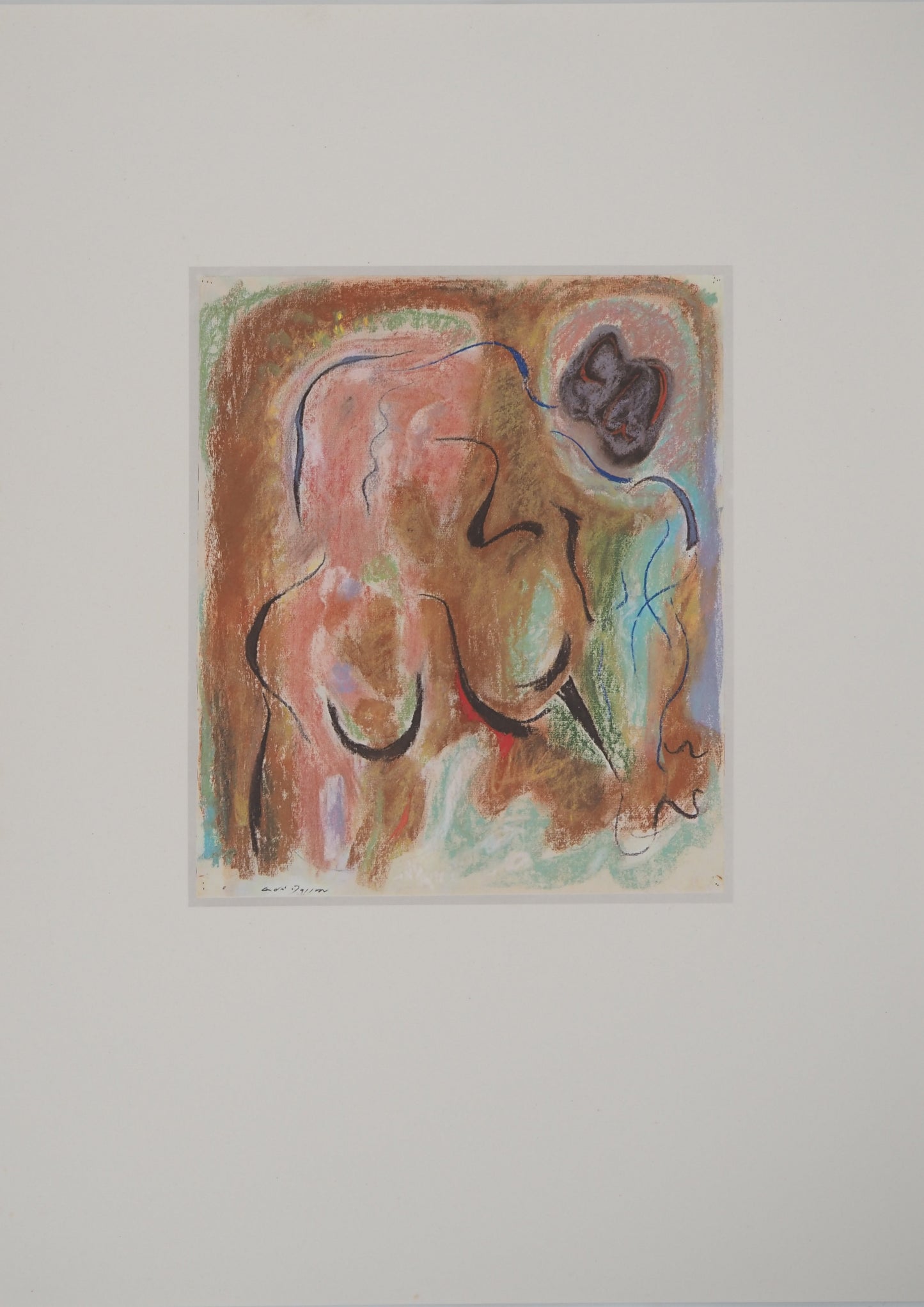 André MASSON : Nu bleu - Lithographie signée