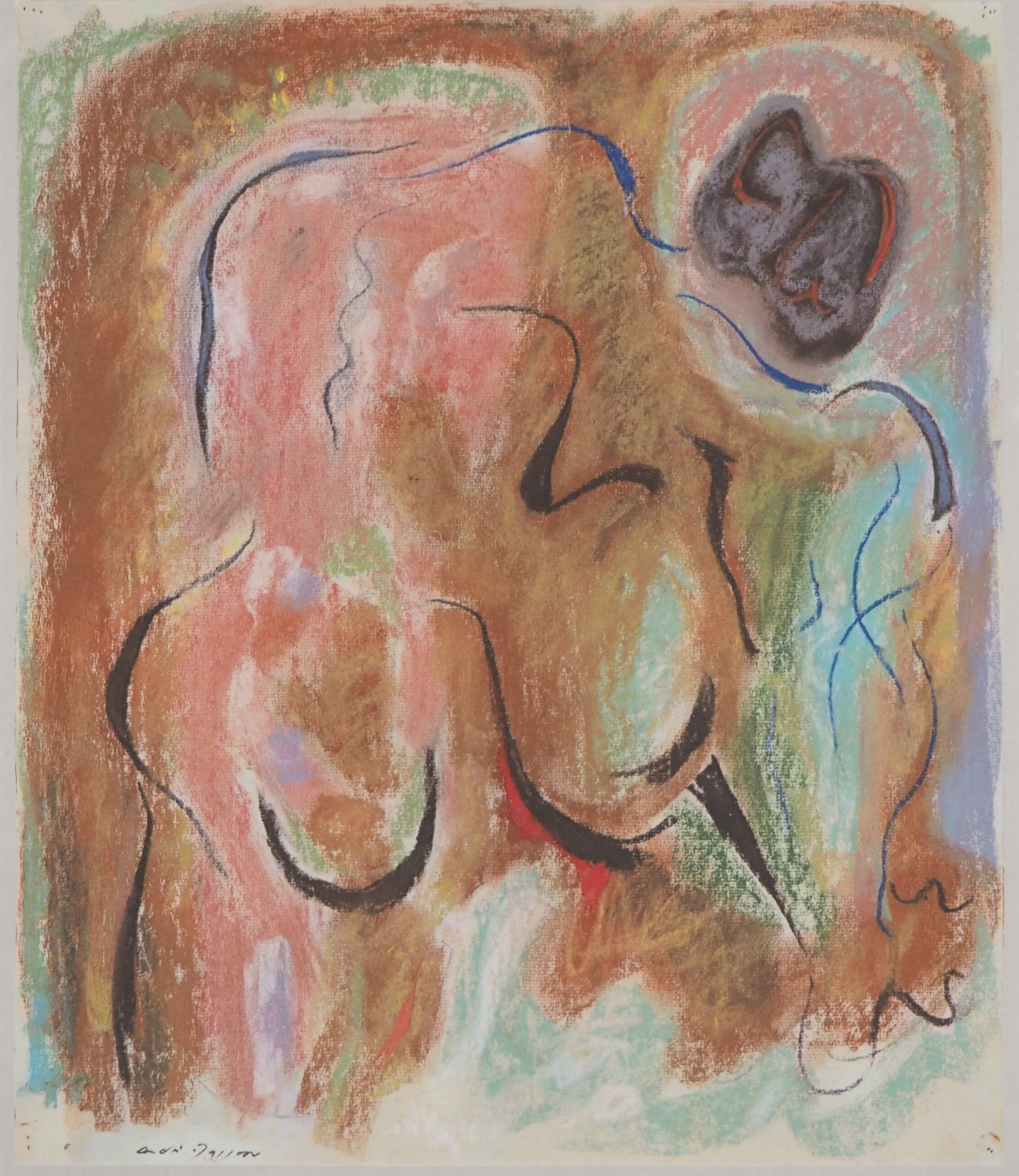 André MASSON : Nu bleu - Lithographie signée