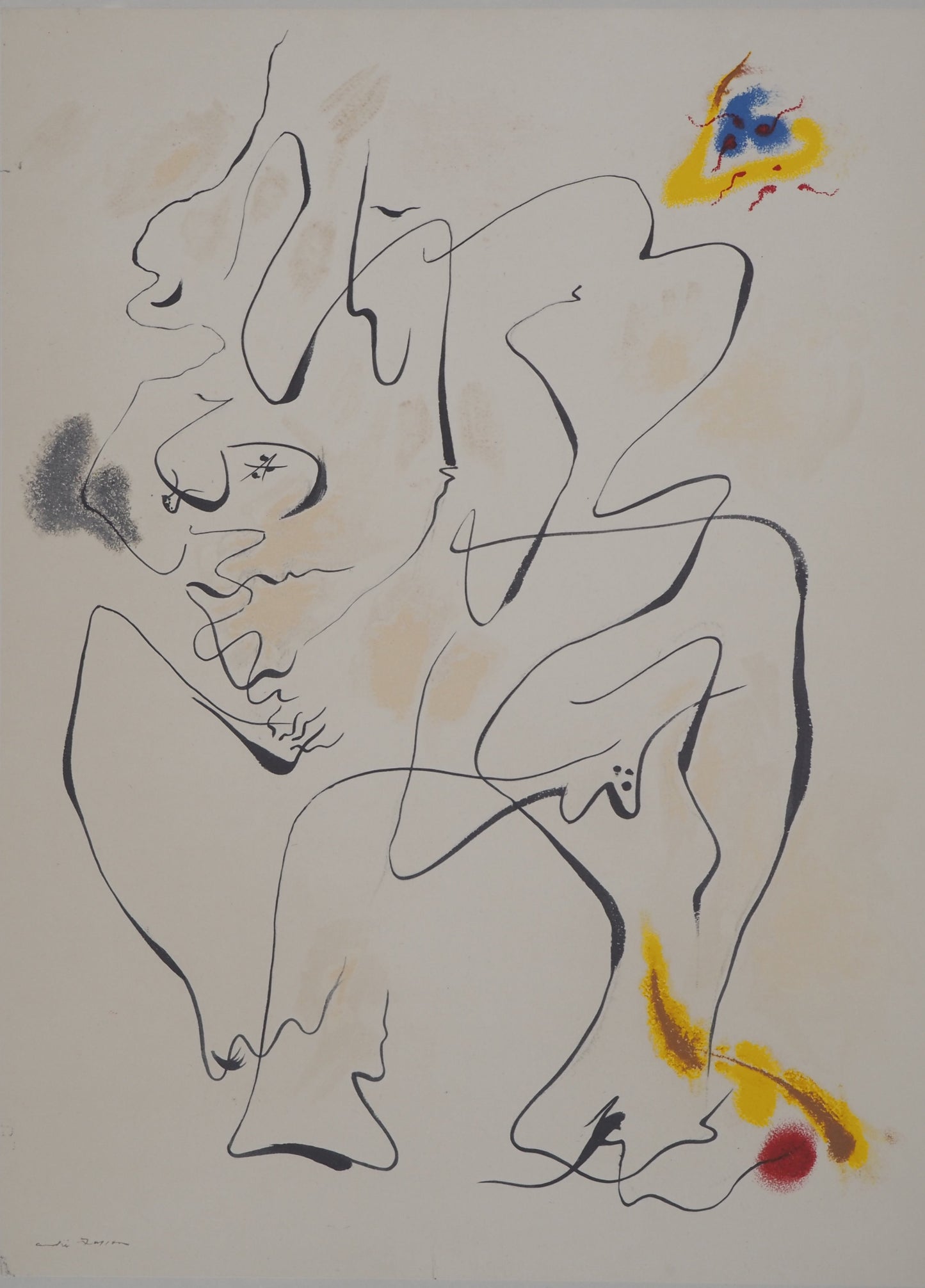 André MASSON : Couple amoureux - Lithographie signée