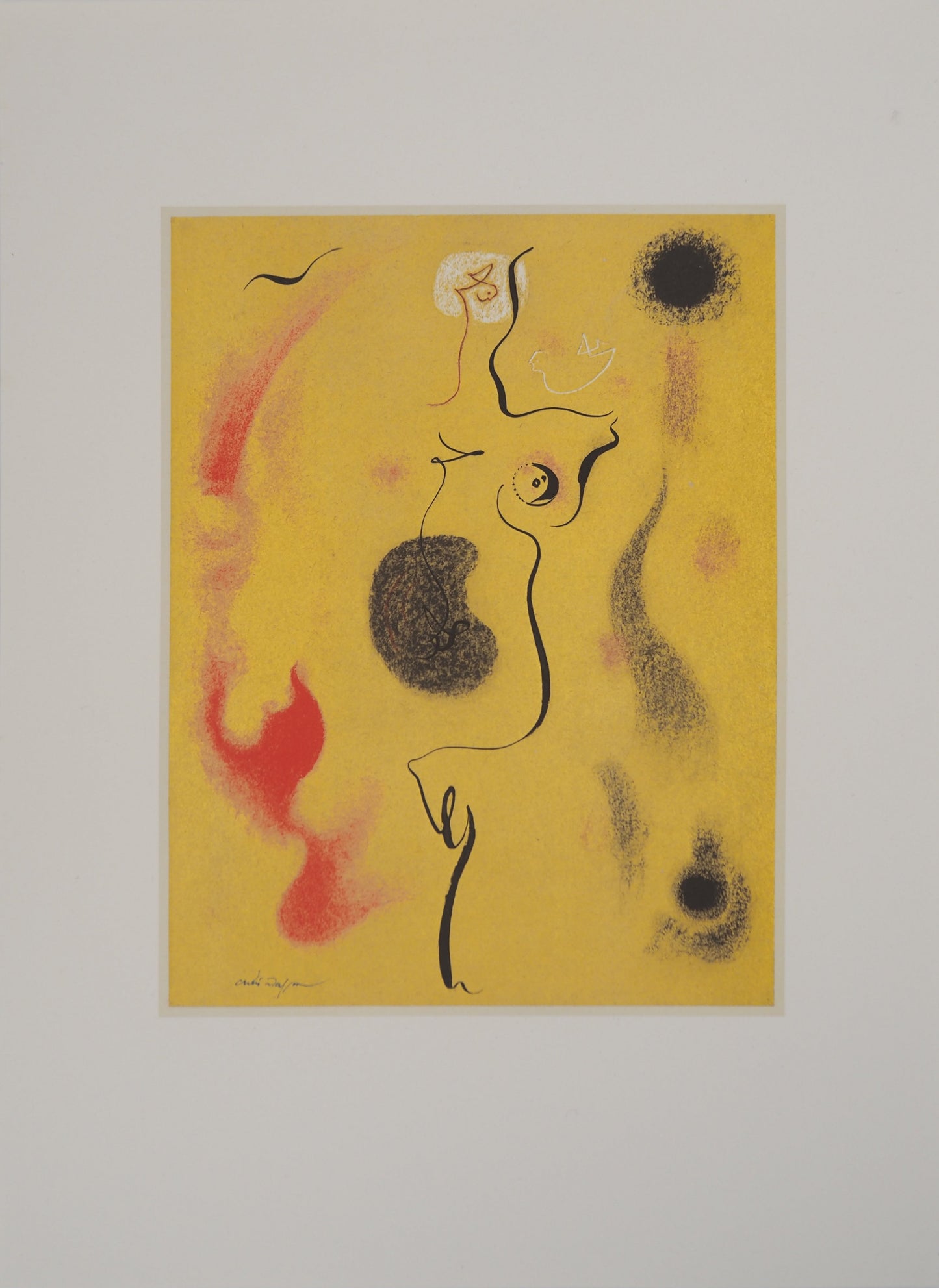 André MASSON : Nu au soleil noir - Lithographie signée
