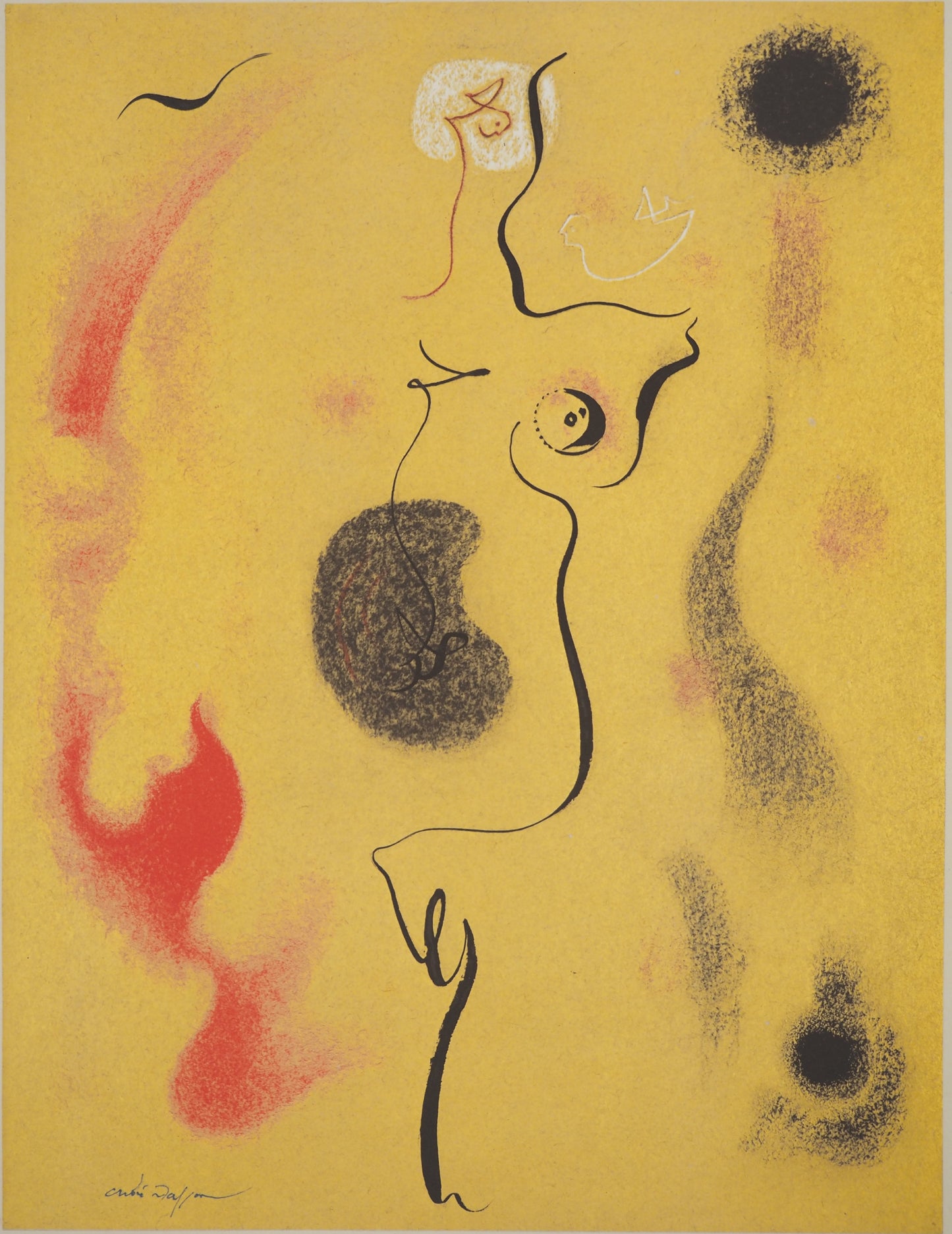 André MASSON : Nu au soleil noir - Lithographie signée