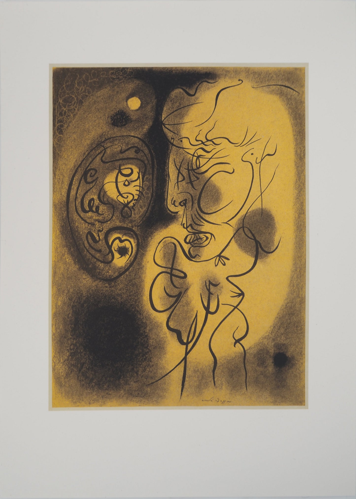 André MASSON : Contemplation de l'abîme - Lithographie signée
