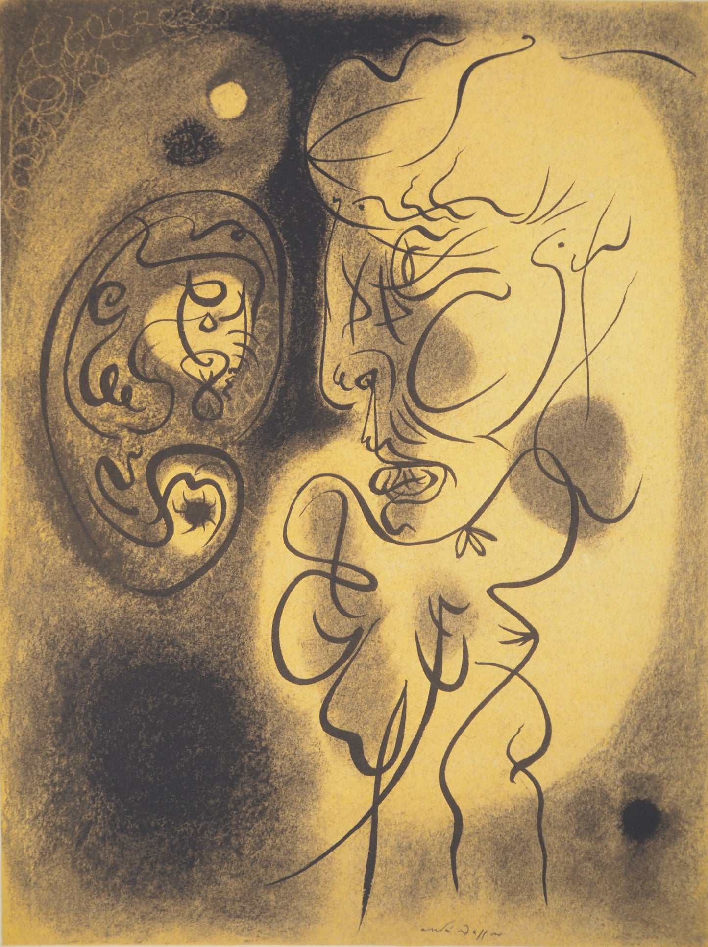 André MASSON : Contemplation de l'abîme - Lithographie signée