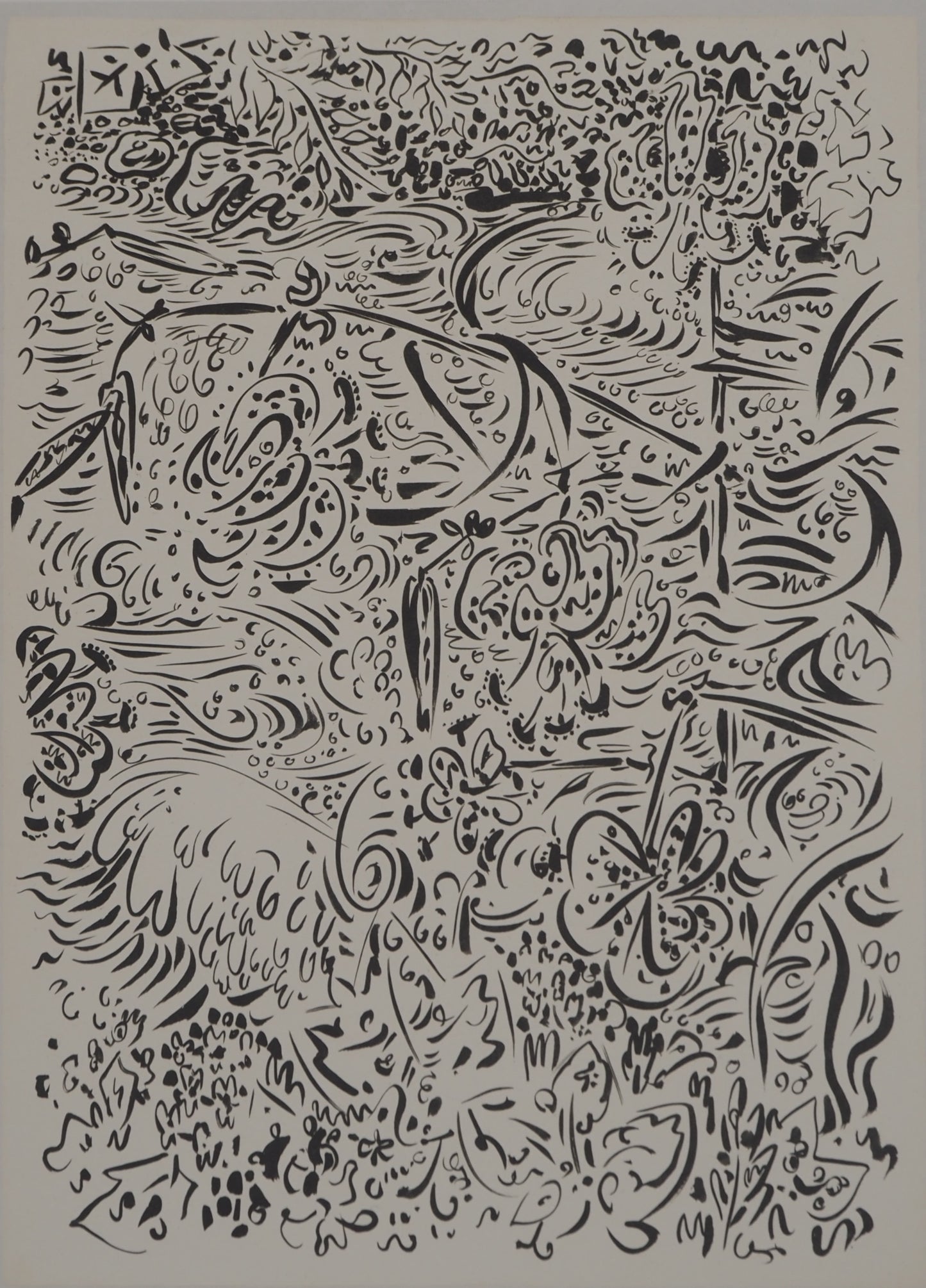 André MASSON : Fleurs et torrent - Lithographie