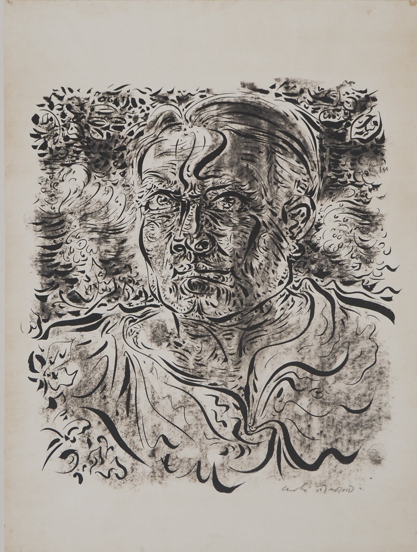André MASSON : Autoportrait - Lithographie signée