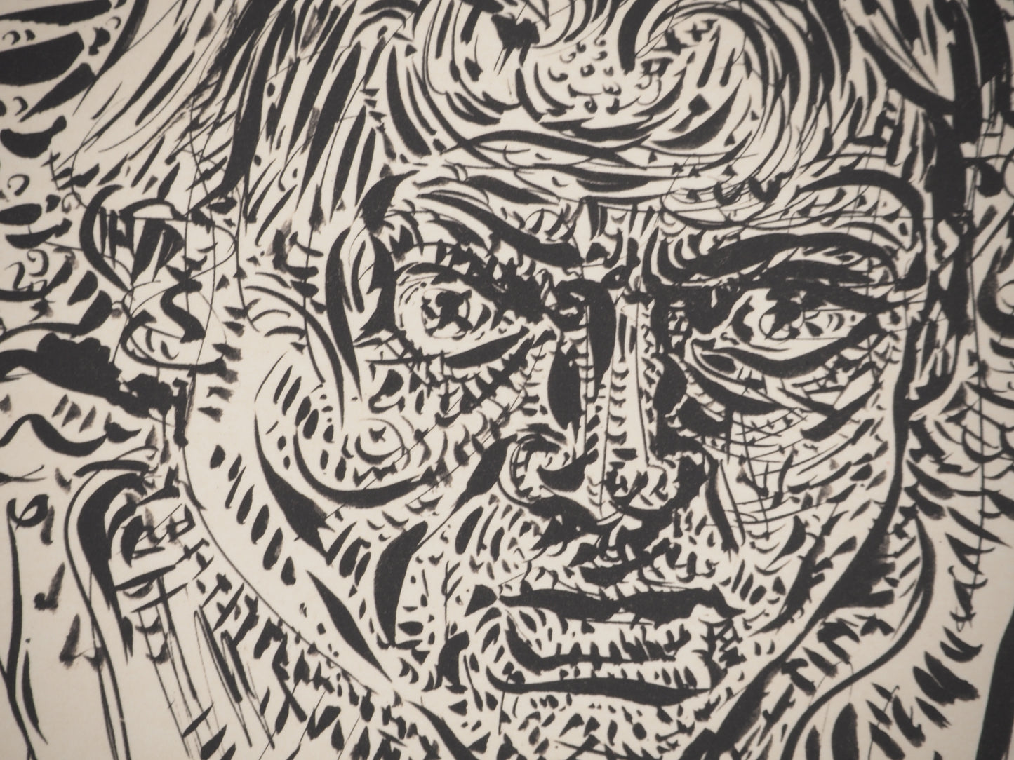André MASSON : Mon portrait au torrent - Lithographie