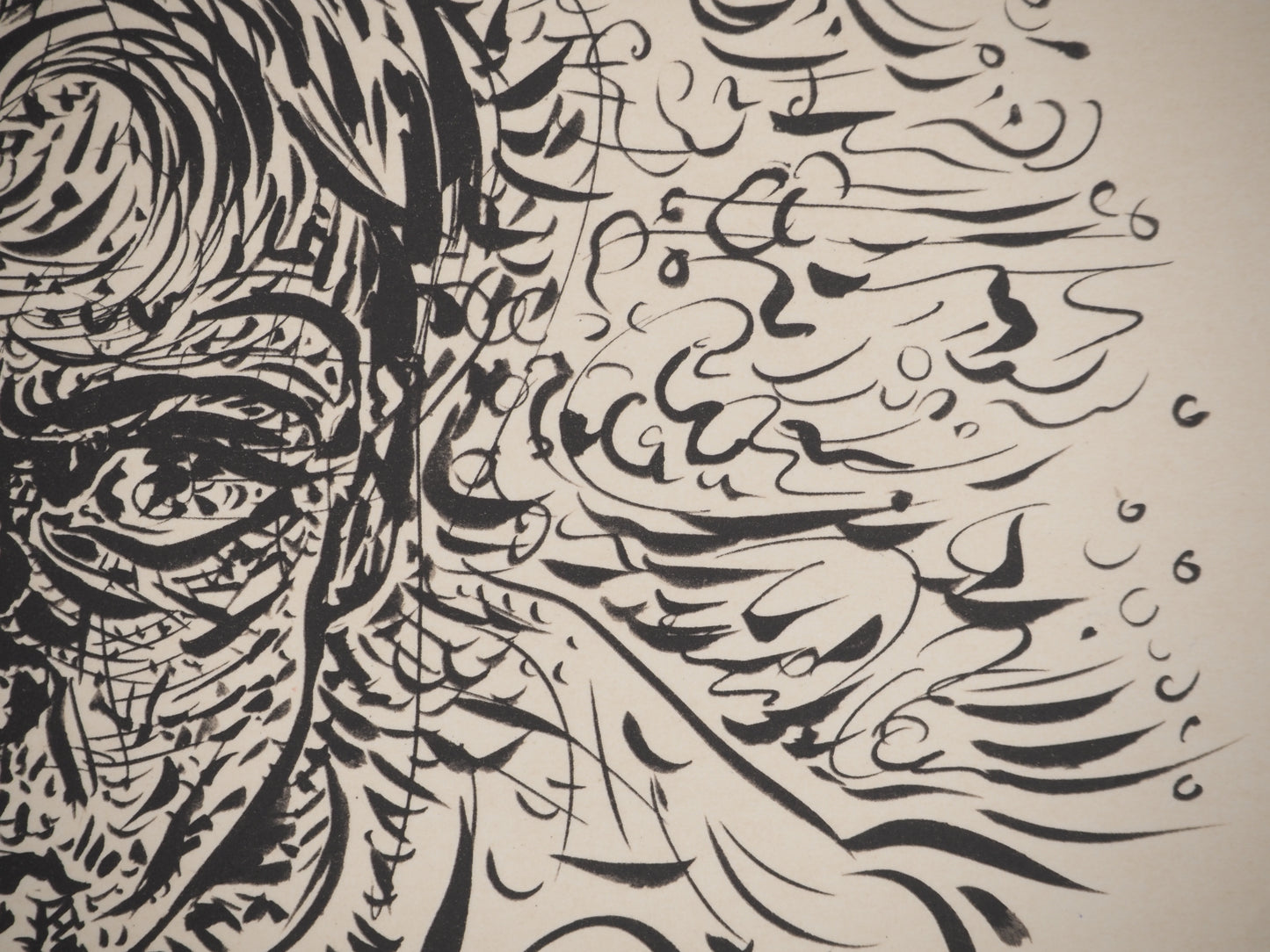 André MASSON : Mon portrait au torrent - Lithographie