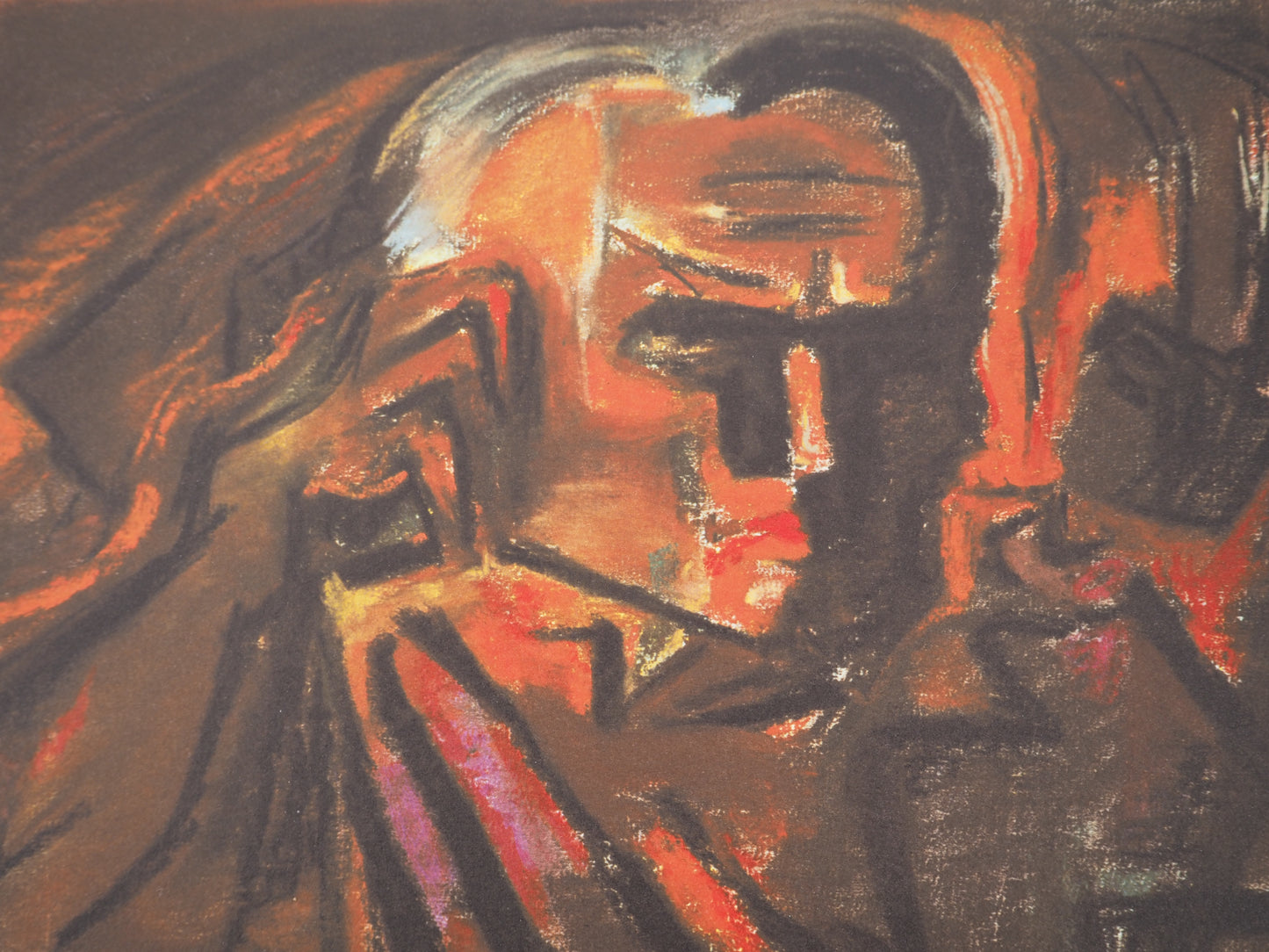 André MASSON : Autoportrait au chevalet - Lithographie