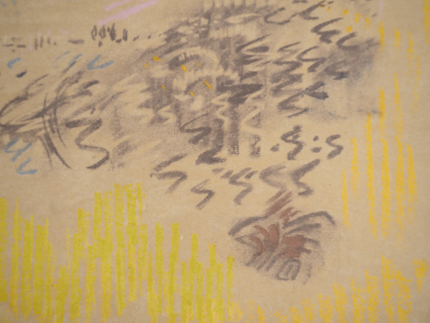 André MASSON : La montagne sous la pluie - Lithographie