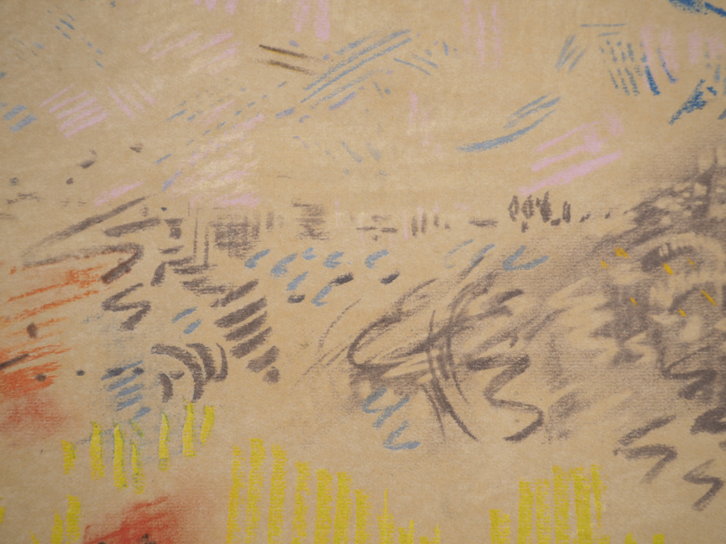 André MASSON : La montagne sous la pluie - Lithographie