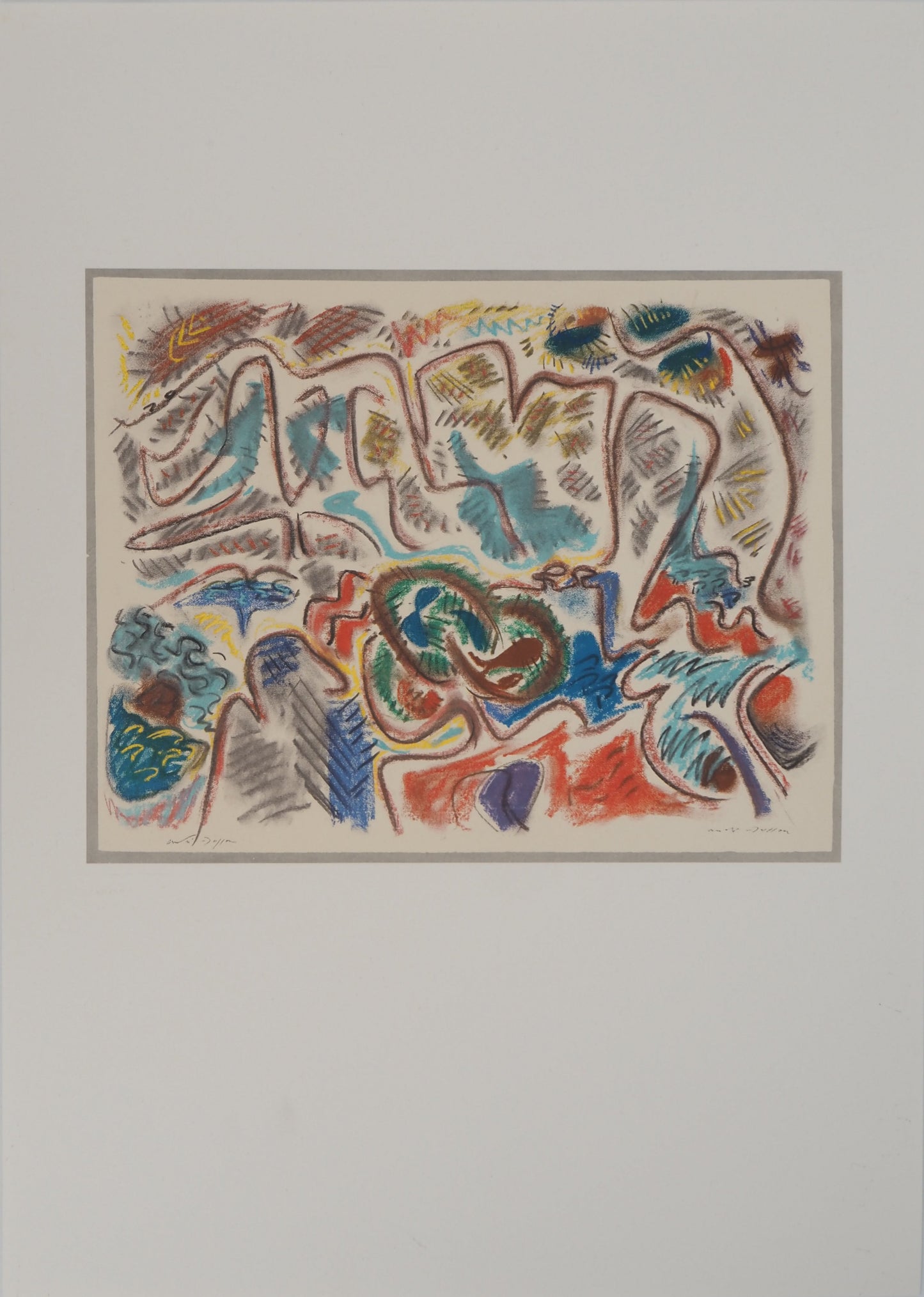 André MASSON : La montagne Sainte Victoire vue de S.Antonin - Lithographie signée