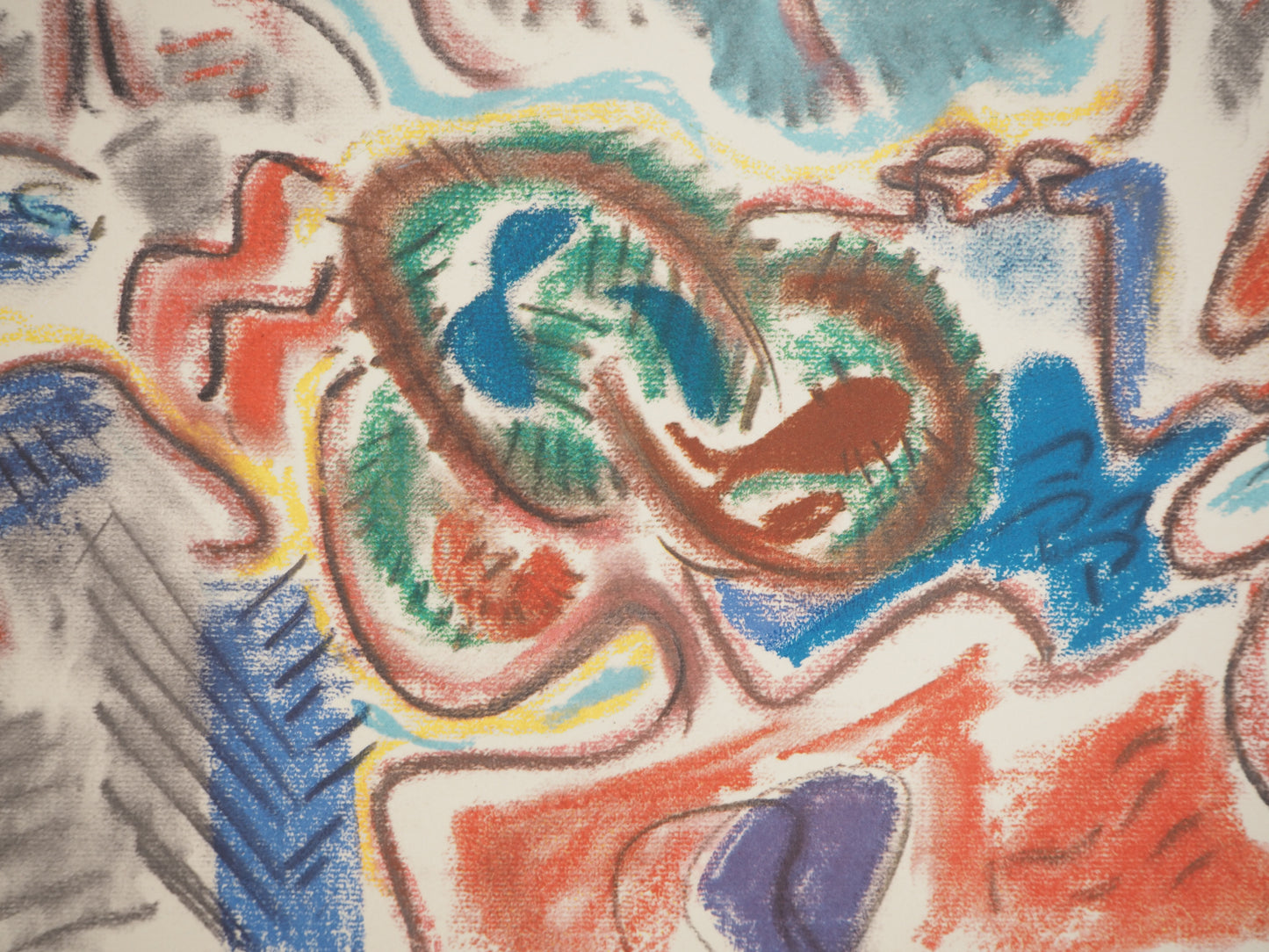 André MASSON : La montagne Sainte Victoire vue de S.Antonin - Lithographie signée