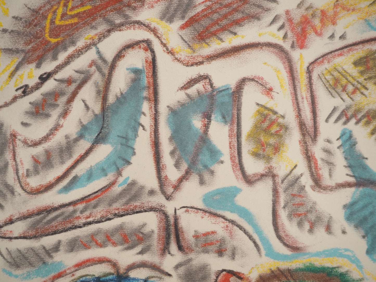 André MASSON : La montagne Sainte Victoire vue de S.Antonin - Lithographie signée