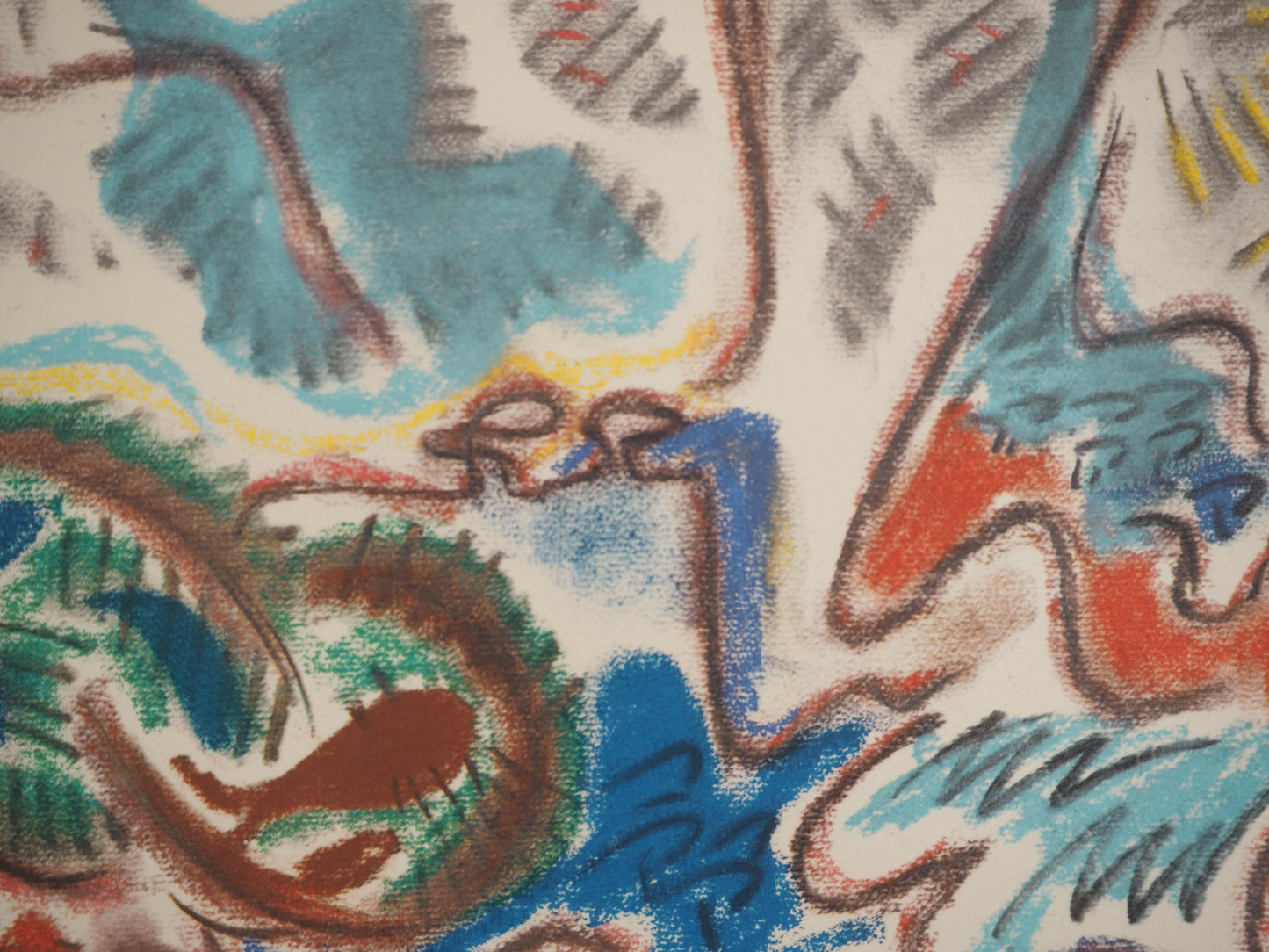 André MASSON : La montagne Sainte Victoire vue de S.Antonin - Lithographie signée