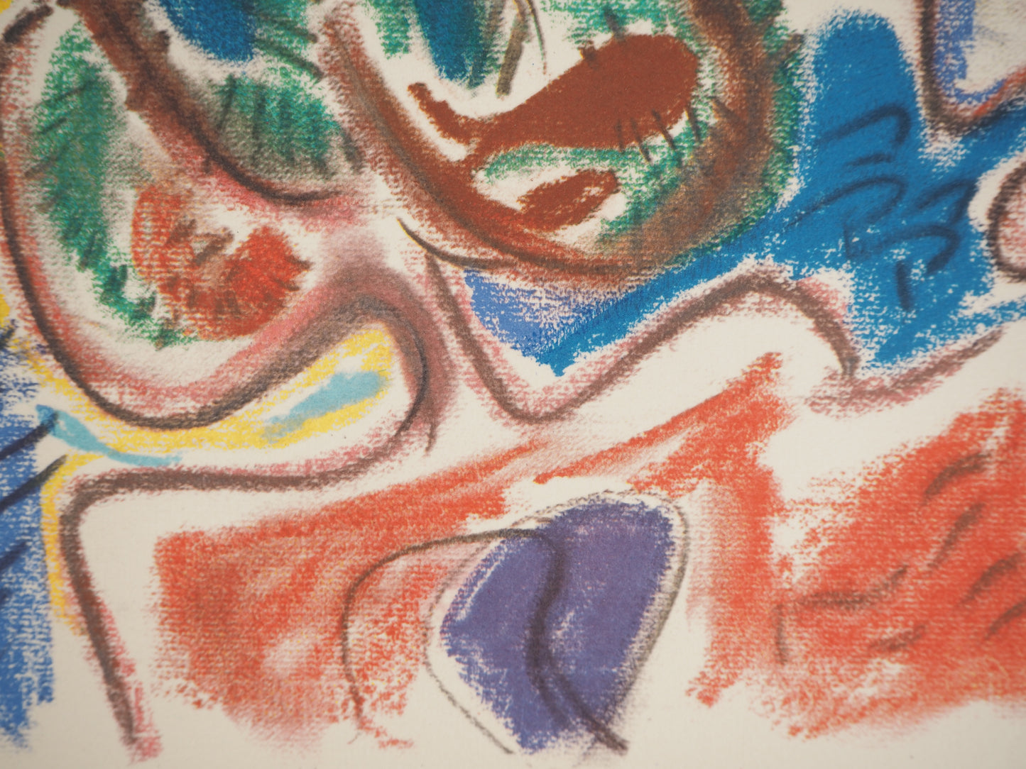 André MASSON : La montagne Sainte Victoire vue de S.Antonin - Lithographie signée