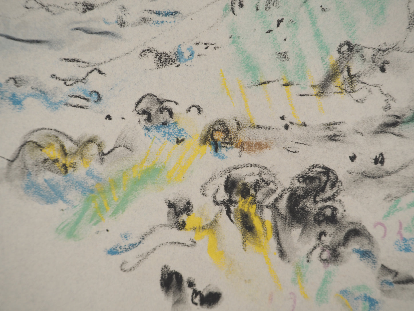 André MASSON : La brume sur la montagne Sainte Victoire - Lithographie
