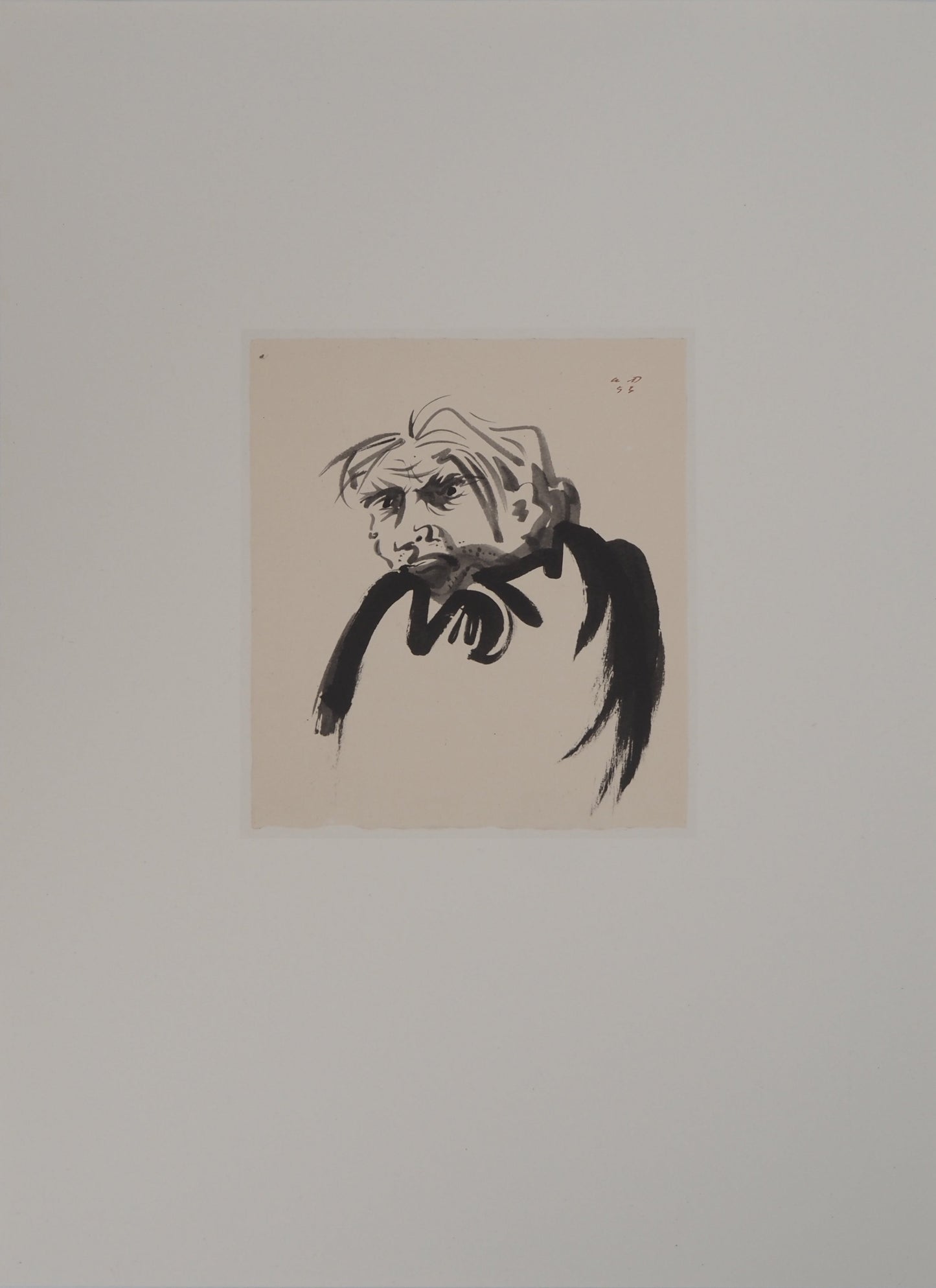 André MASSON : Autoportrait zen - Lithographie signée