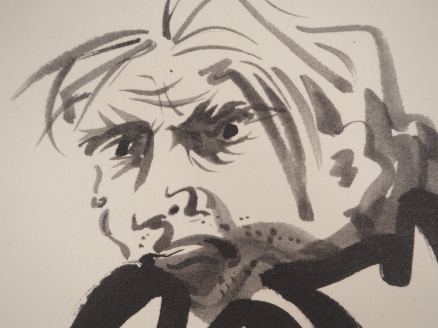 André MASSON : Autoportrait zen - Lithographie signée