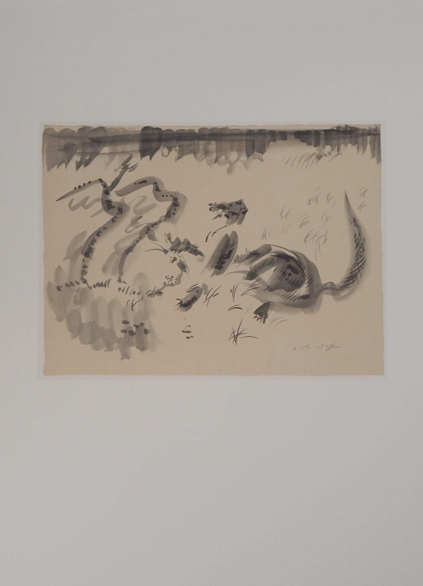 André MASSON : Fouine prise au piège - Lithographie signée