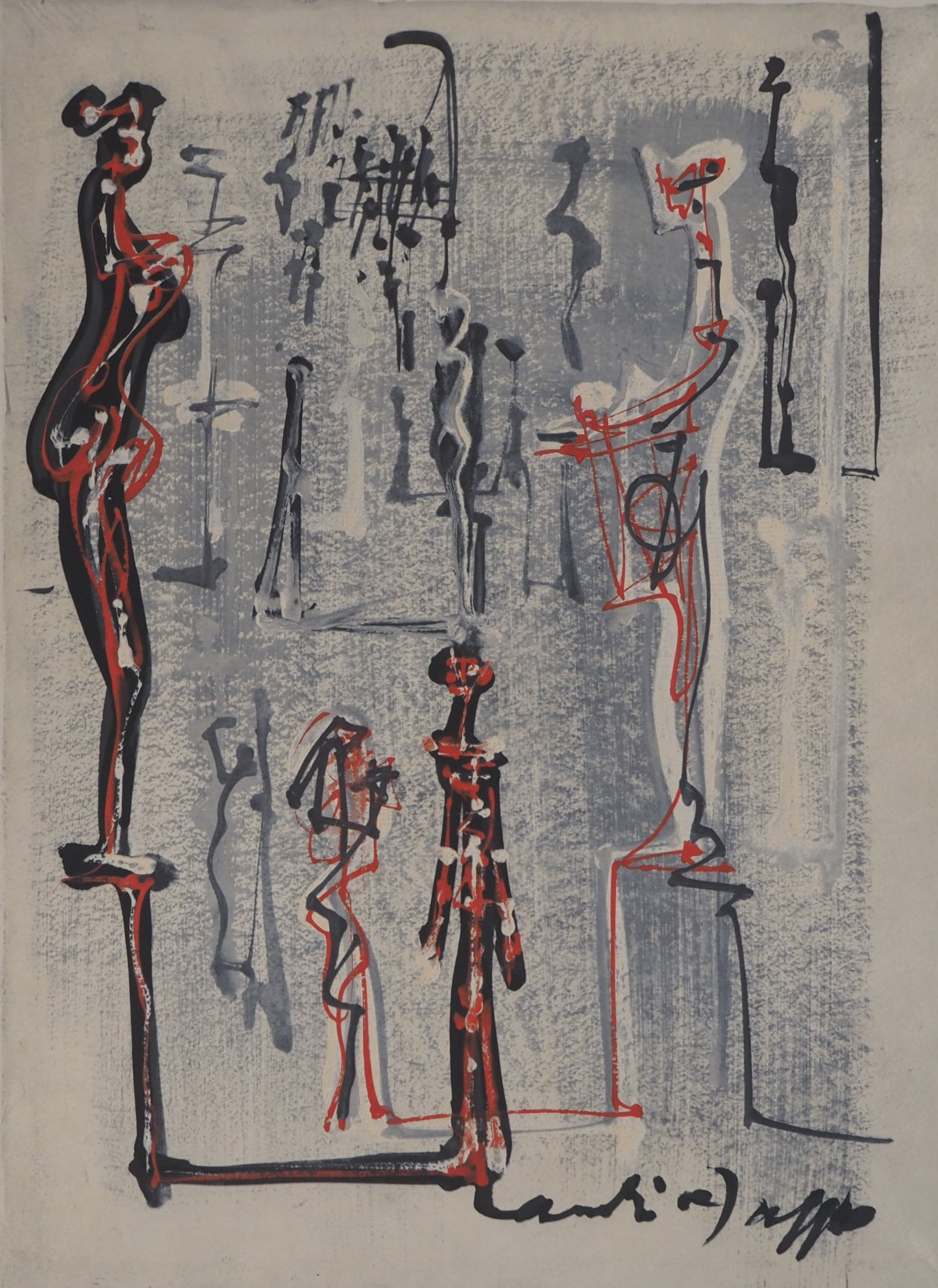 André MASSON : Au musée - Lithographie signée