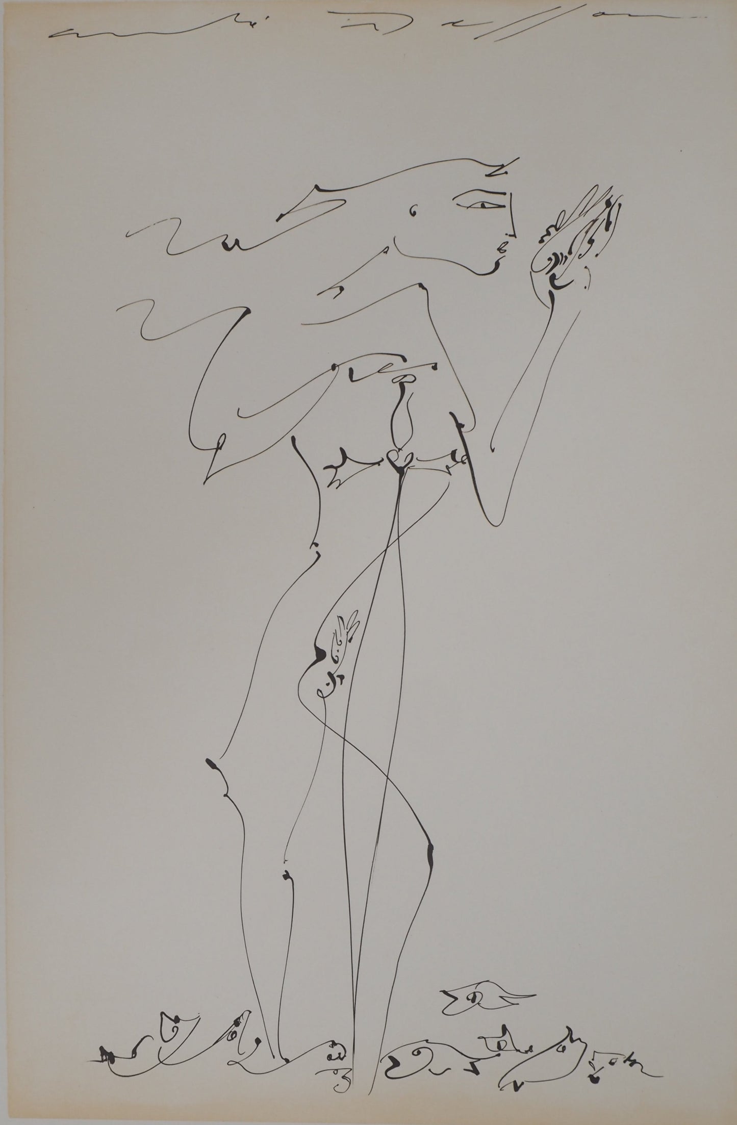 André MASSON : Jeune fille à l'épée - Lithographie signée