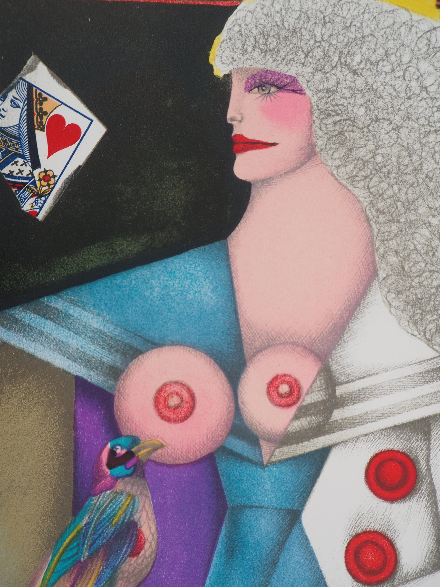 Richard LINDNER : Dame de coeur - Lithographie originale Signée