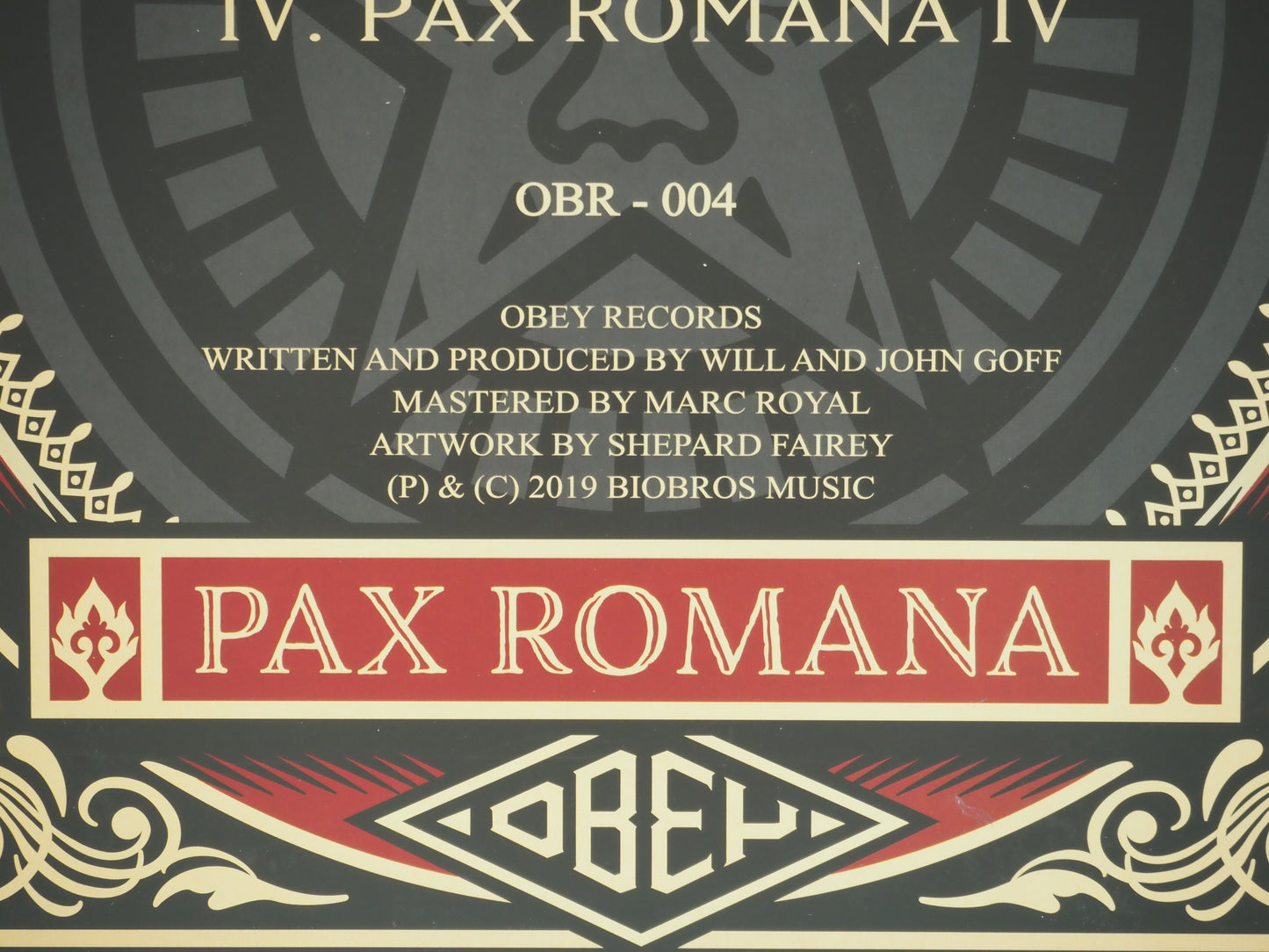 Shepard FAIREY (OBEY) : Pax Romana - Vinyle signé
