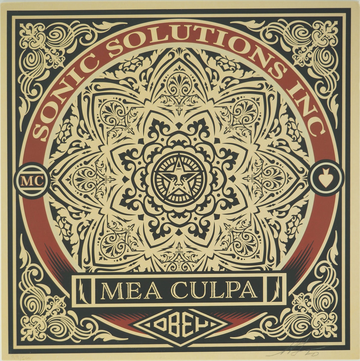 Shepard FAIREY (OBEY) : Mea culpa - Vinyle signé