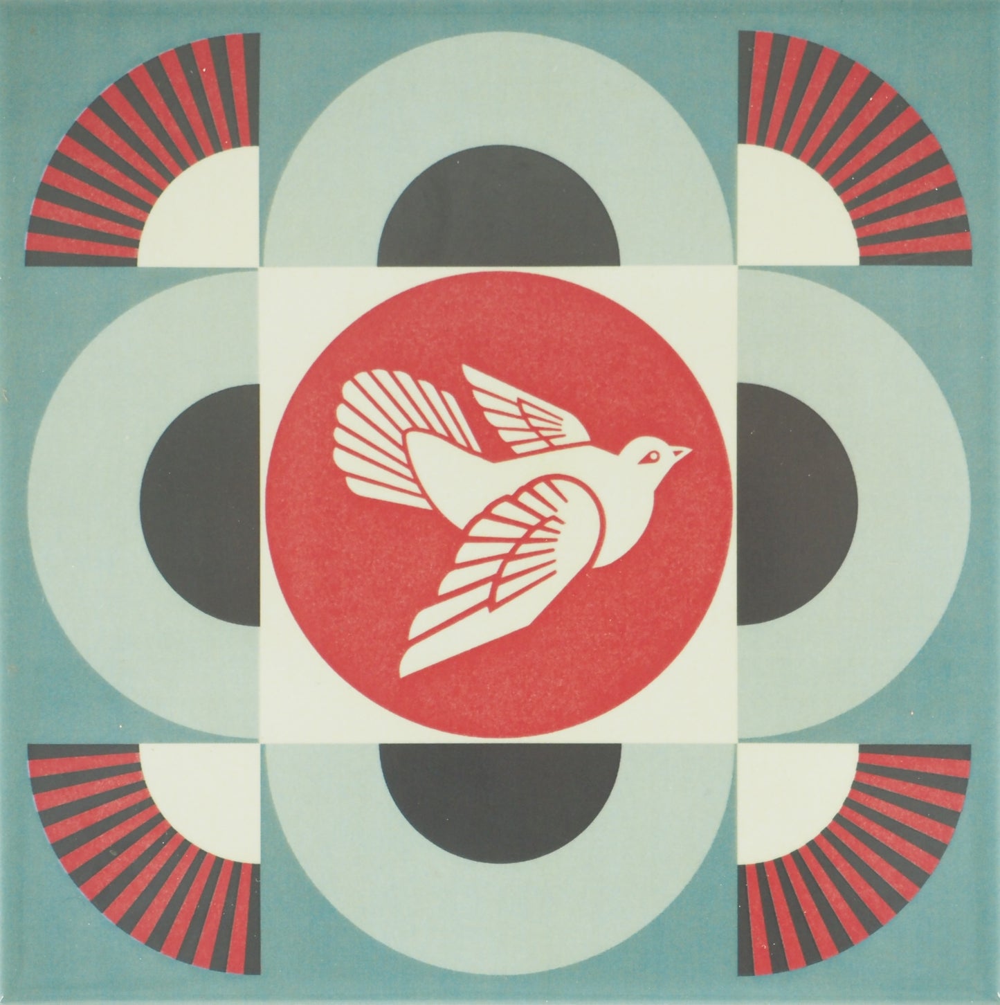 Shepard FAIREY (OBEY) : Geometric dove (blue) - Céramique signée